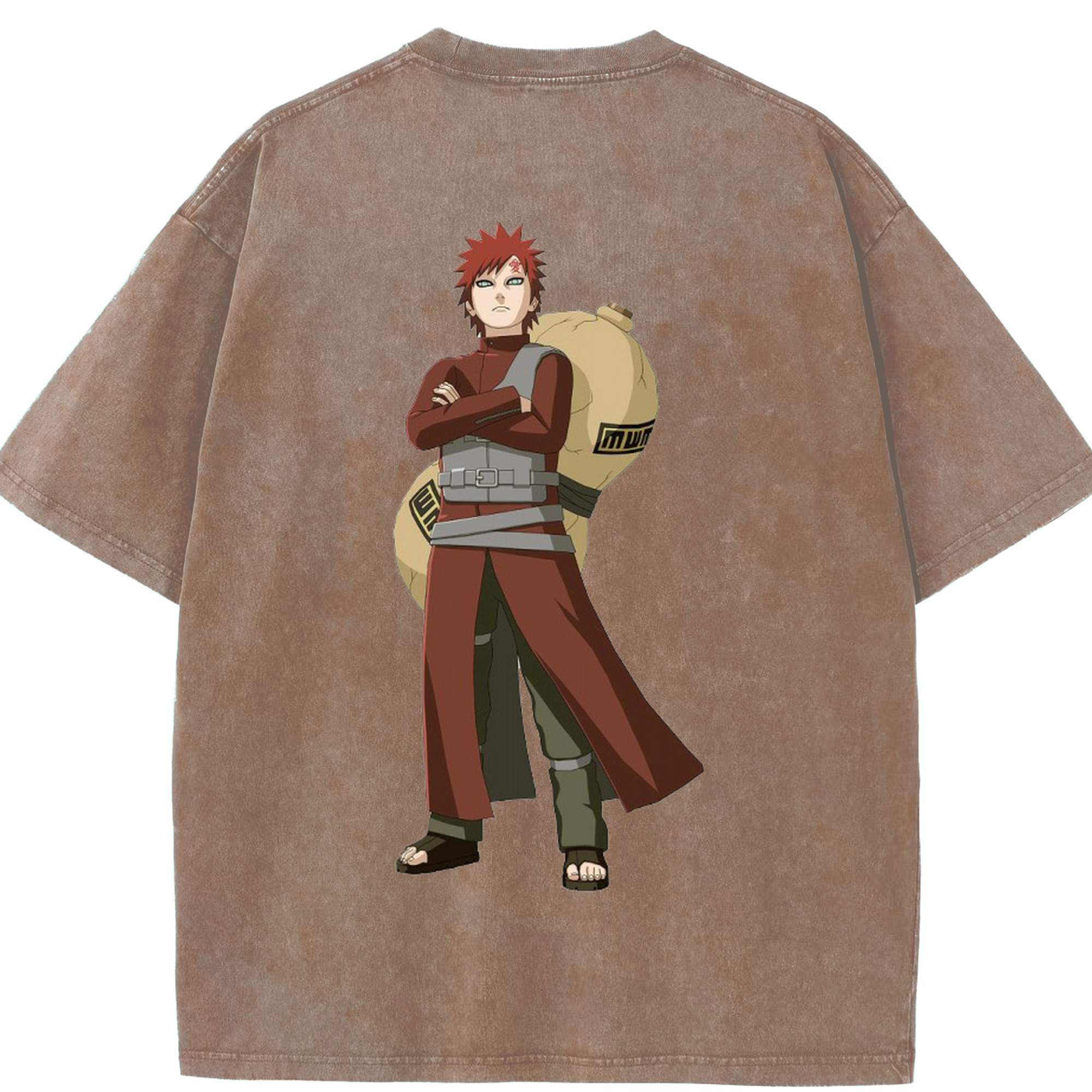 （画像用） NARUTO -ナルト- ガアラ Gaara 綿100% ヴィンテージ風 半袖Tシャツ（背面プリント）