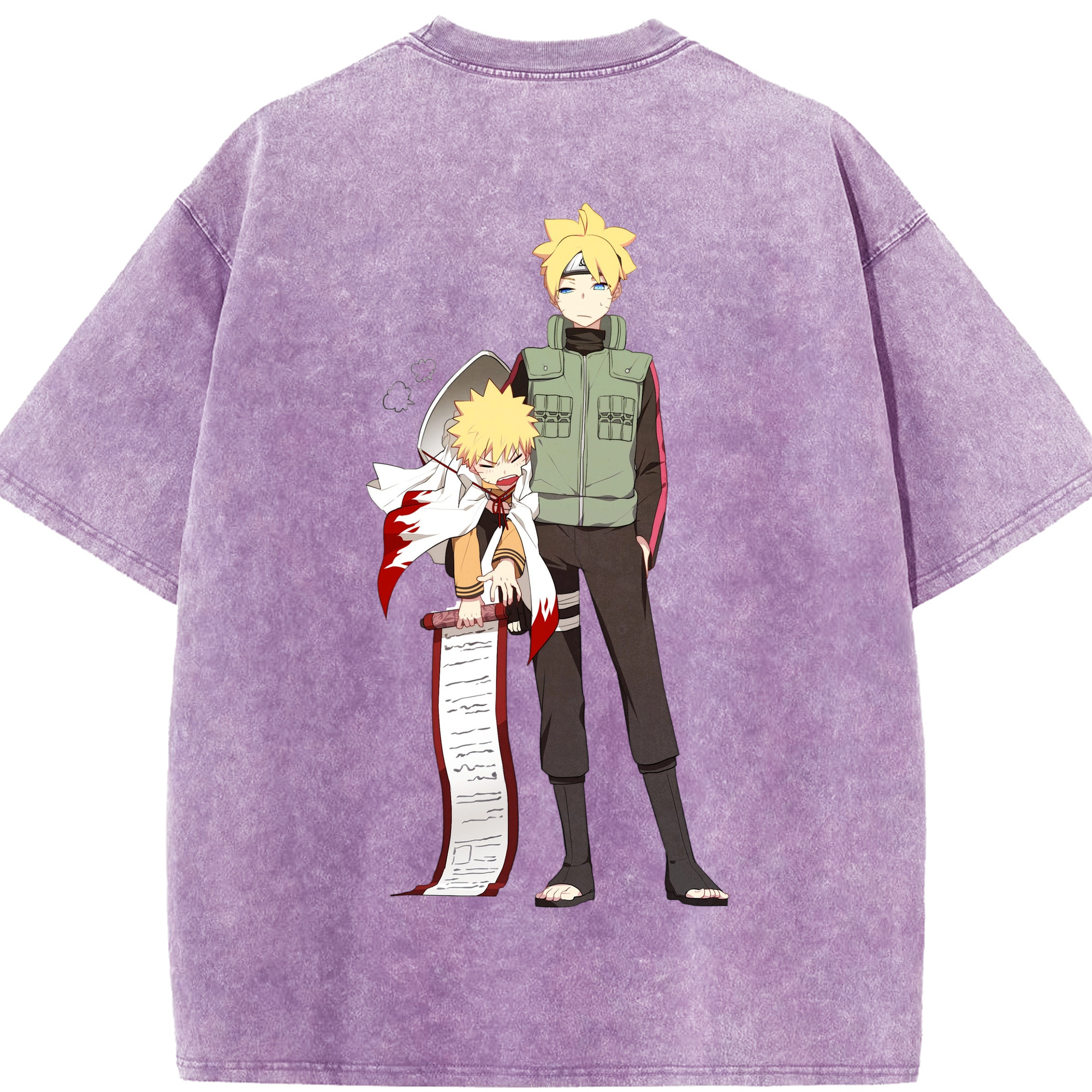 （画像用） NARUTO -ナルト- 波風 ミナト Namikaze Minato 綿100% ヴィンテージ風 半袖Tシャツ（背面プリント）