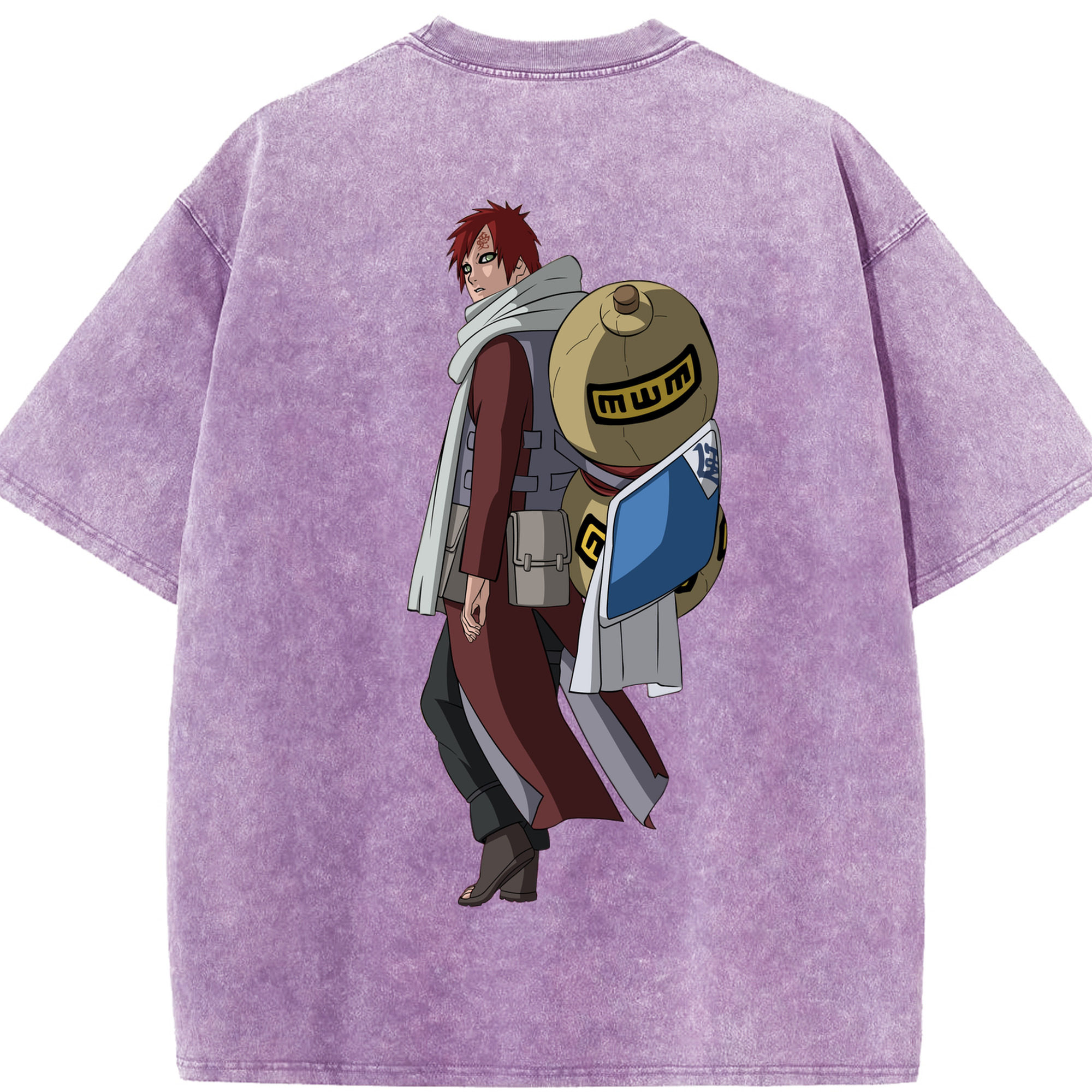 （画像用） NARUTO -ナルト- ガアラ Gaara 綿100% ヴィンテージ風 半袖Tシャツ（背面プリント）
