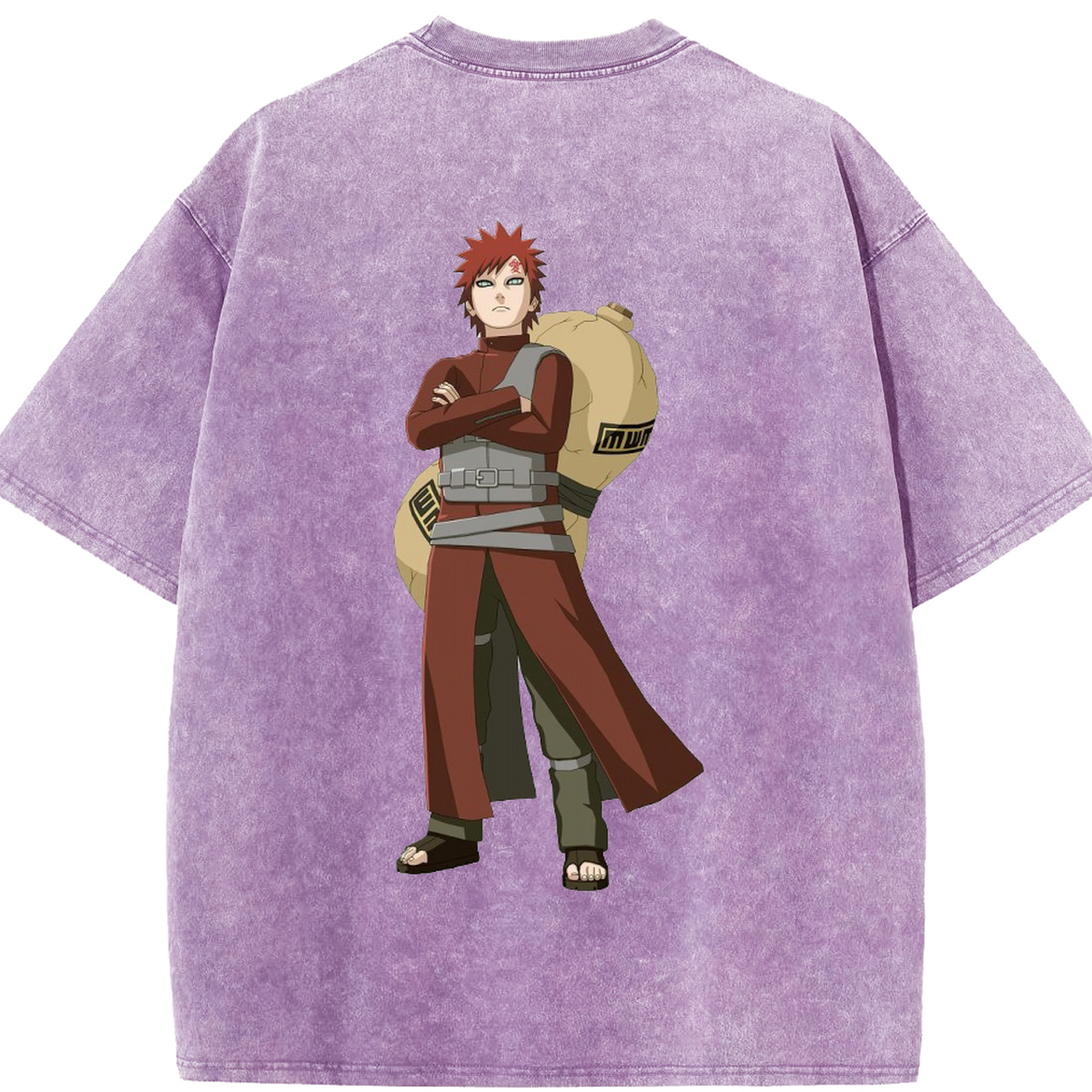 （画像用） NARUTO -ナルト- ガアラ Gaara 綿100% ヴィンテージ風 半袖Tシャツ（背面プリント）
