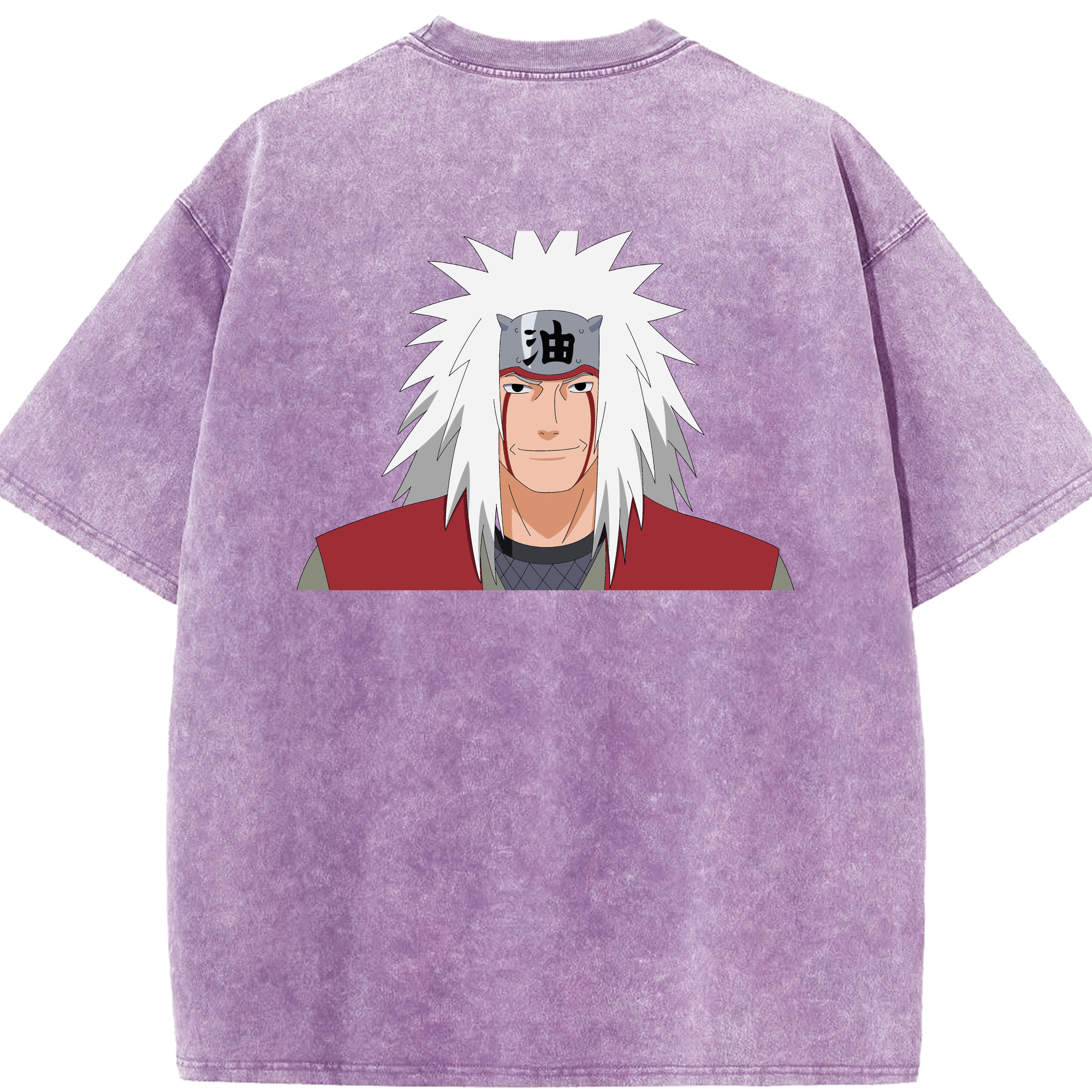 （画像用） NARUTO -ナルト- 自来也（じらいや） Jiraiya 綿100% ヴィンテージ風 半袖Tシャツ（背面プリント）
