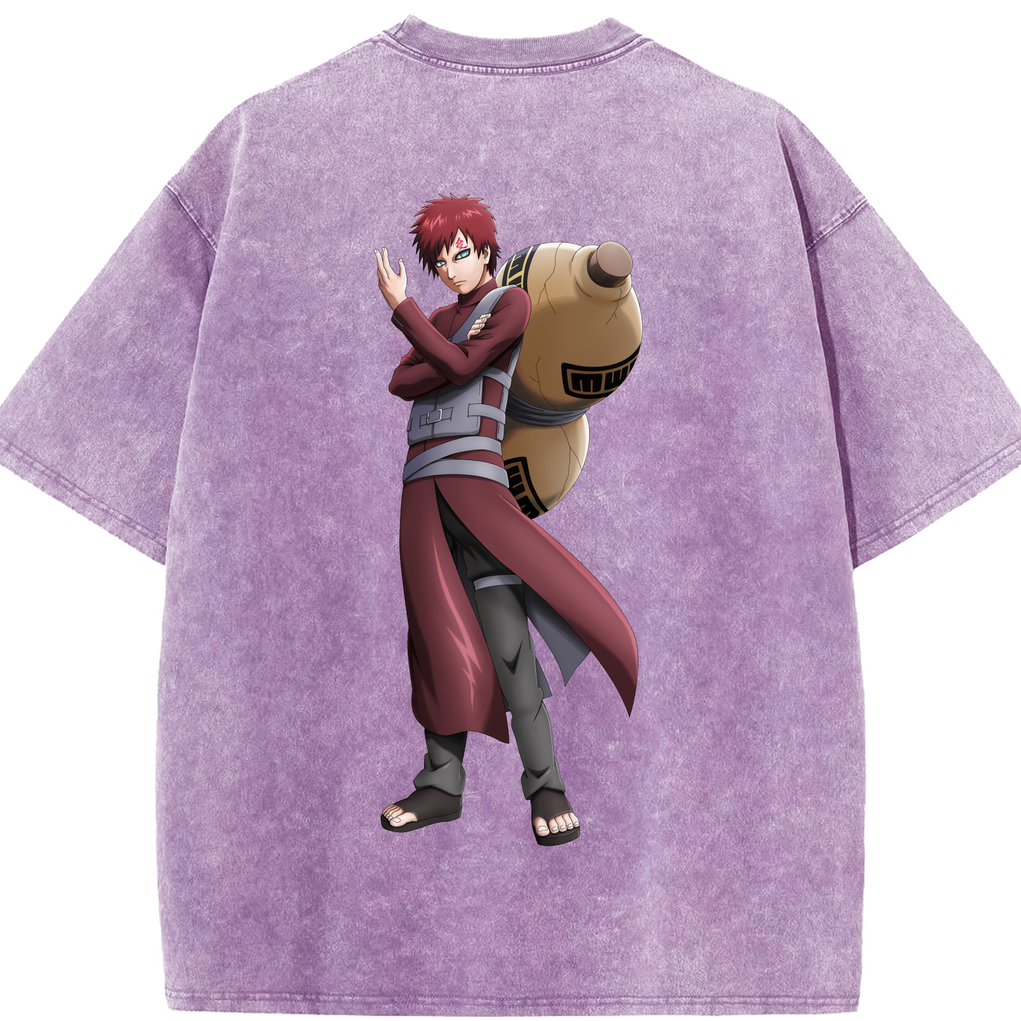 （画像用） NARUTO -ナルト- ガアラ Gaara 綿100% ヴィンテージ風 半袖Tシャツ（背面プリント）