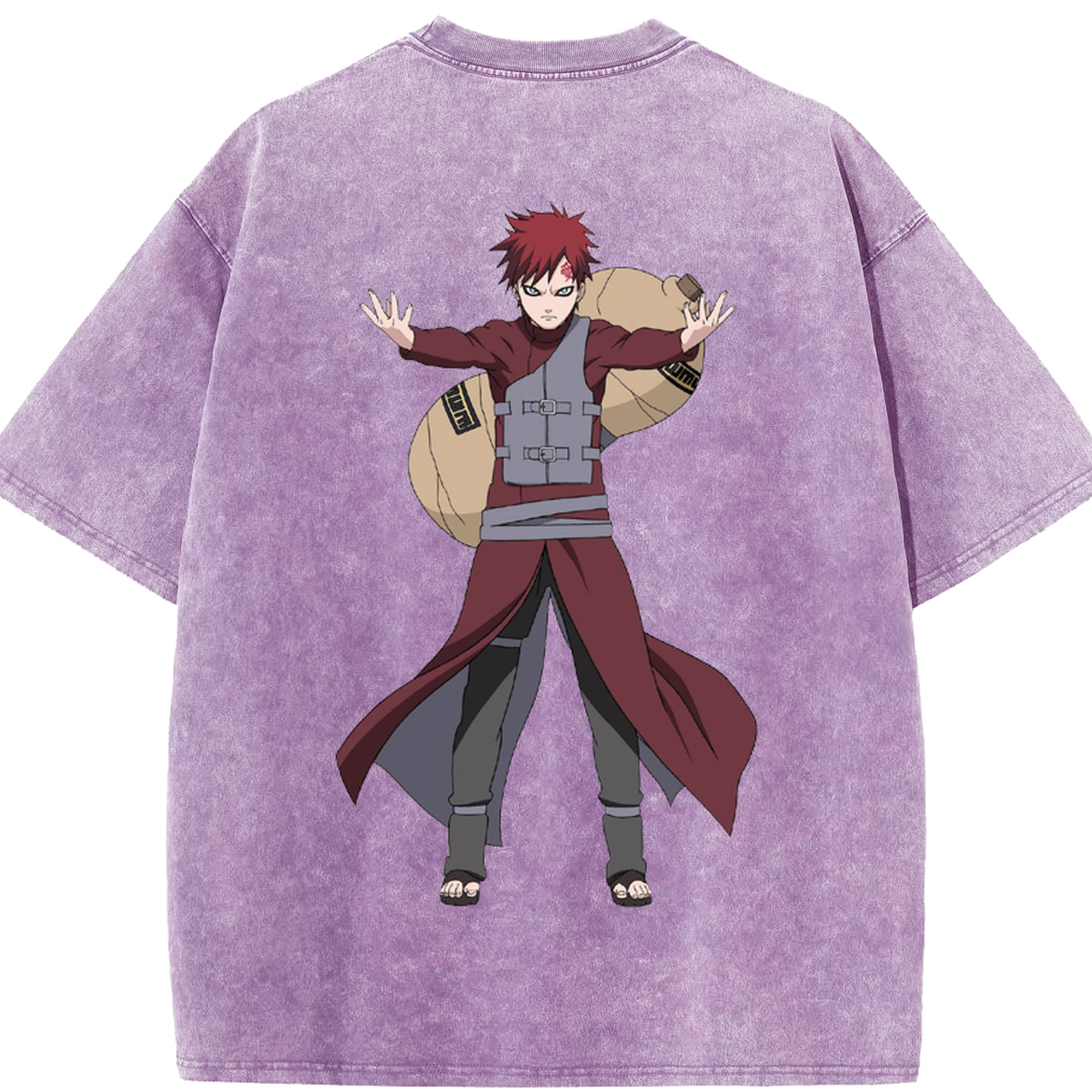 （画像用） NARUTO -ナルト- ガアラ Gaara 綿100% ヴィンテージ風 半袖Tシャツ（背面プリント）