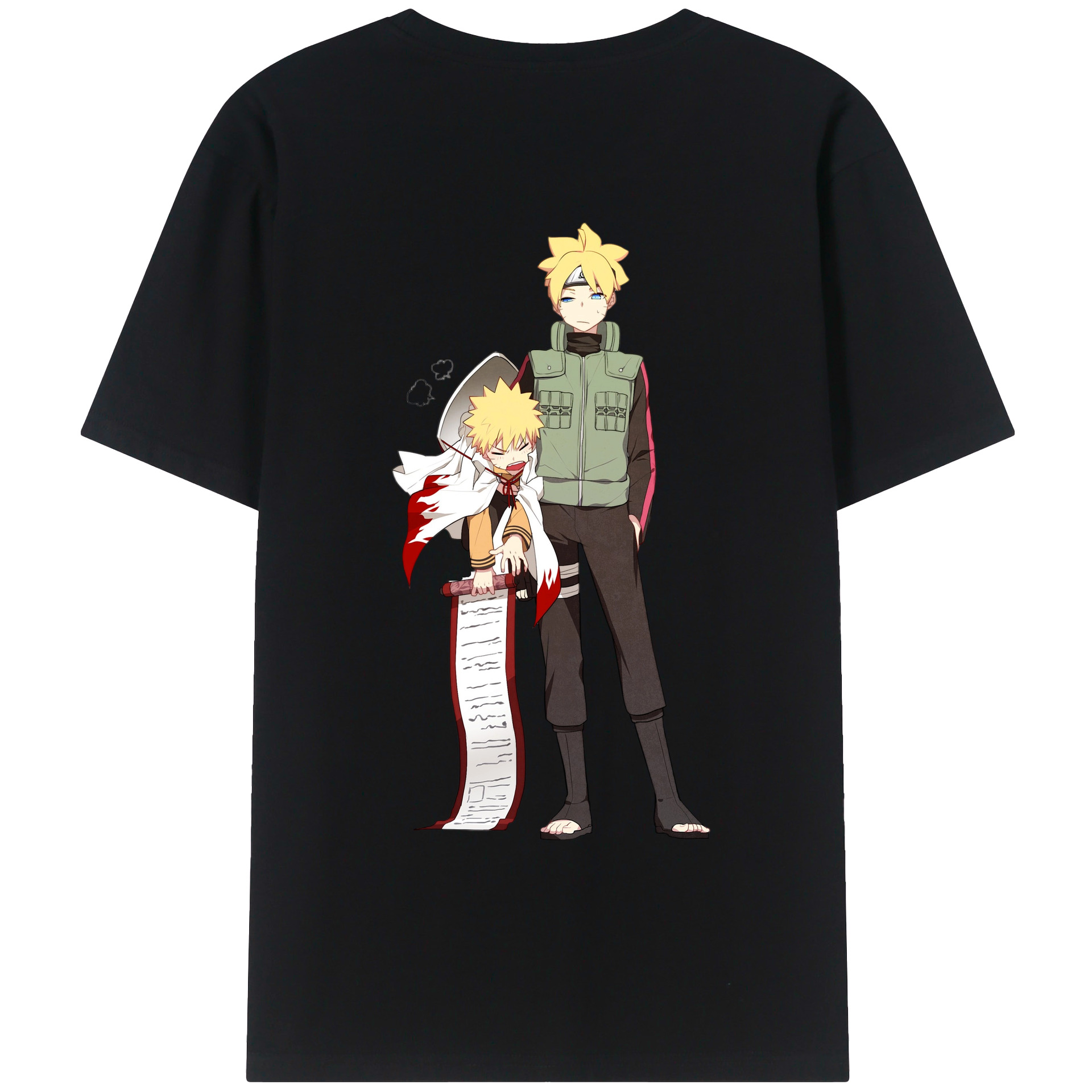 （画像用） NARUTO -ナルト- 波風 ミナト Namikaze Minato 綿100％ メンズ半袖Tシャツ（バックプリント） 通気性