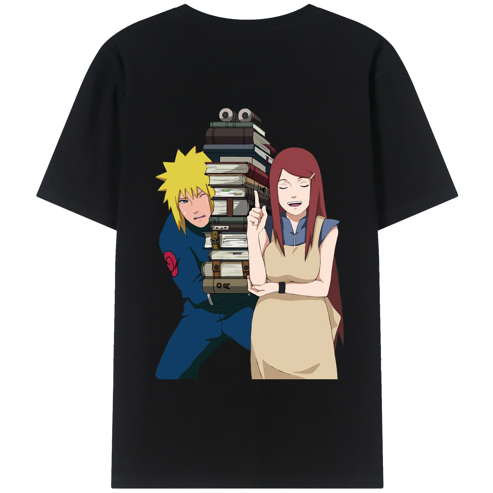 （画像用） NARUTO -ナルト- 波風 ミナト Namikaze Minato 綿100％ メンズ半袖Tシャツ（バックプリント） 通気性
