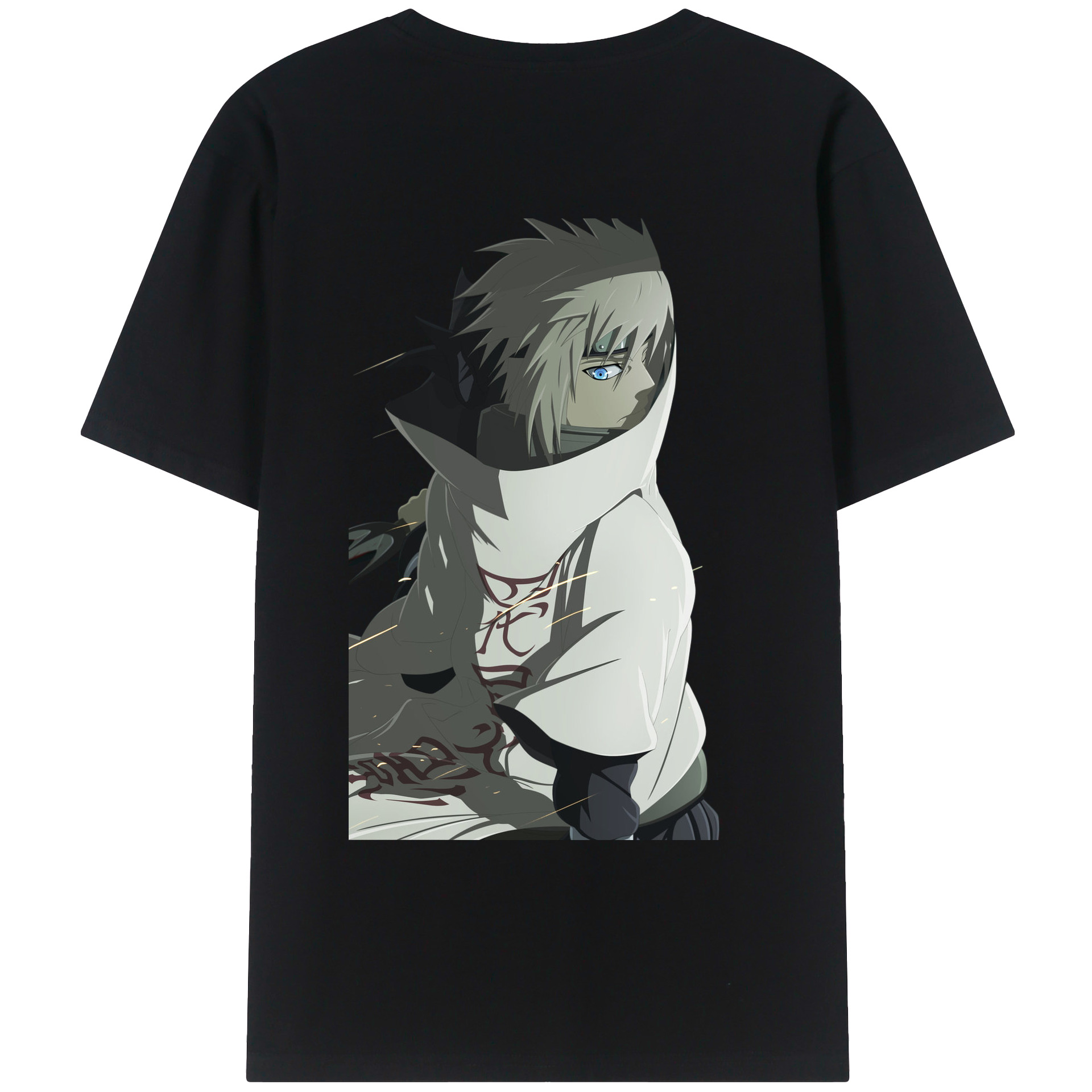 （画像用） NARUTO -ナルト- 波風 ミナト Namikaze Minato 綿100％ メンズ半袖Tシャツ（バックプリント） 通気性