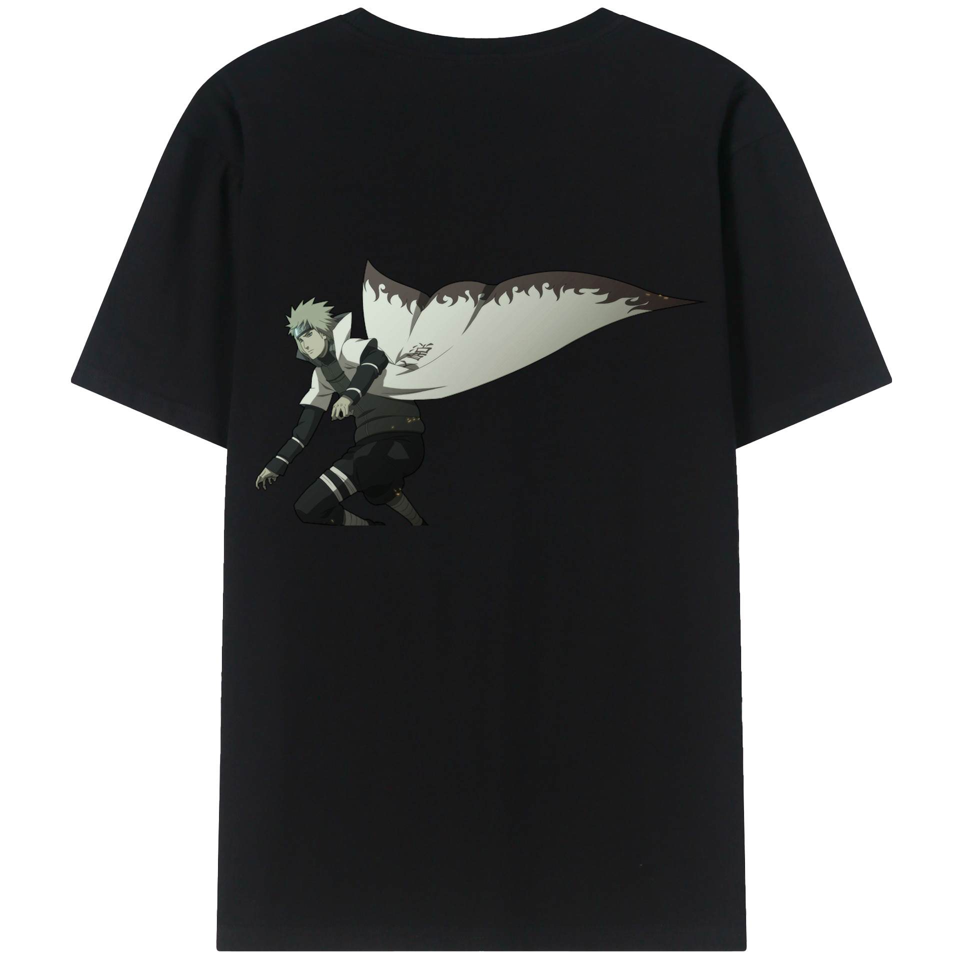 （画像用） NARUTO -ナルト- 波風 ミナト Namikaze Minato 綿100％ メンズ半袖Tシャツ（バックプリント） 通気性