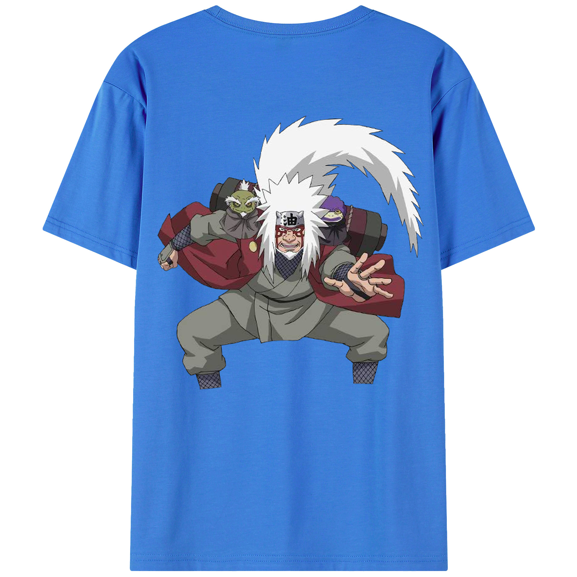 （画像用） NARUTO -ナルト- 自来也（じらいや） Jiraiya 綿100％ メンズ半袖Tシャツ（バックプリント） 通気性