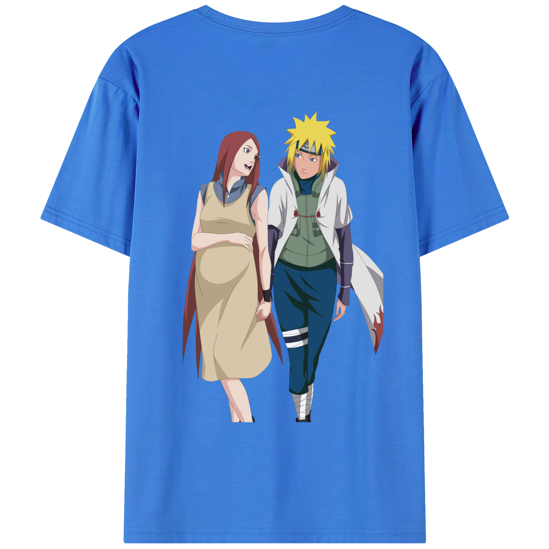 （画像用） NARUTO -ナルト- 波風 ミナト Namikaze Minato 綿100％ メンズ半袖Tシャツ（バックプリント） 通気性