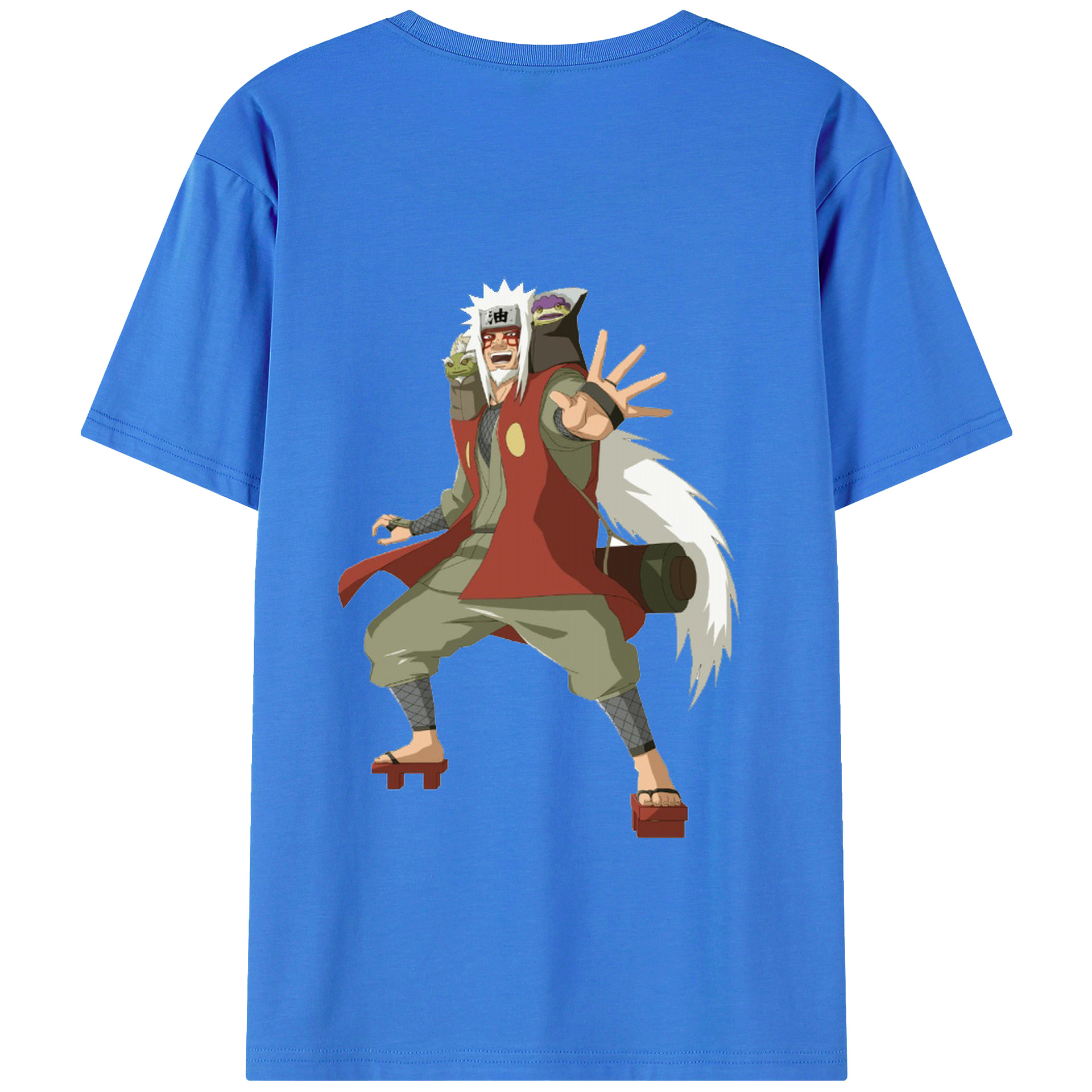 （画像用） NARUTO -ナルト- 自来也（じらいや） Jiraiya 綿100％ メンズ半袖Tシャツ（バックプリント） 通気性