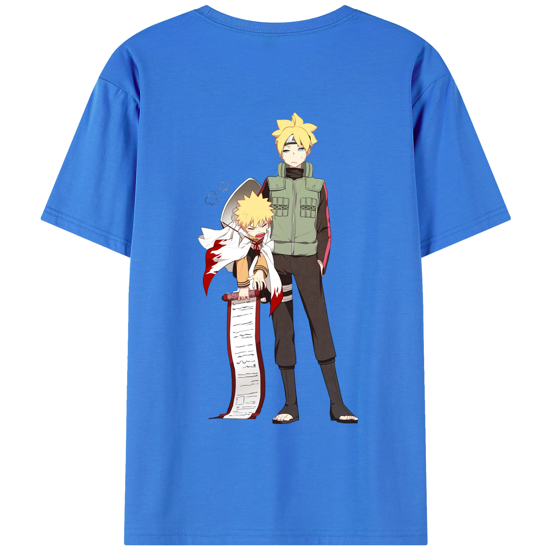 （画像用） NARUTO -ナルト- 波風 ミナト Namikaze Minato 綿100％ メンズ半袖Tシャツ（バックプリント） 通気性