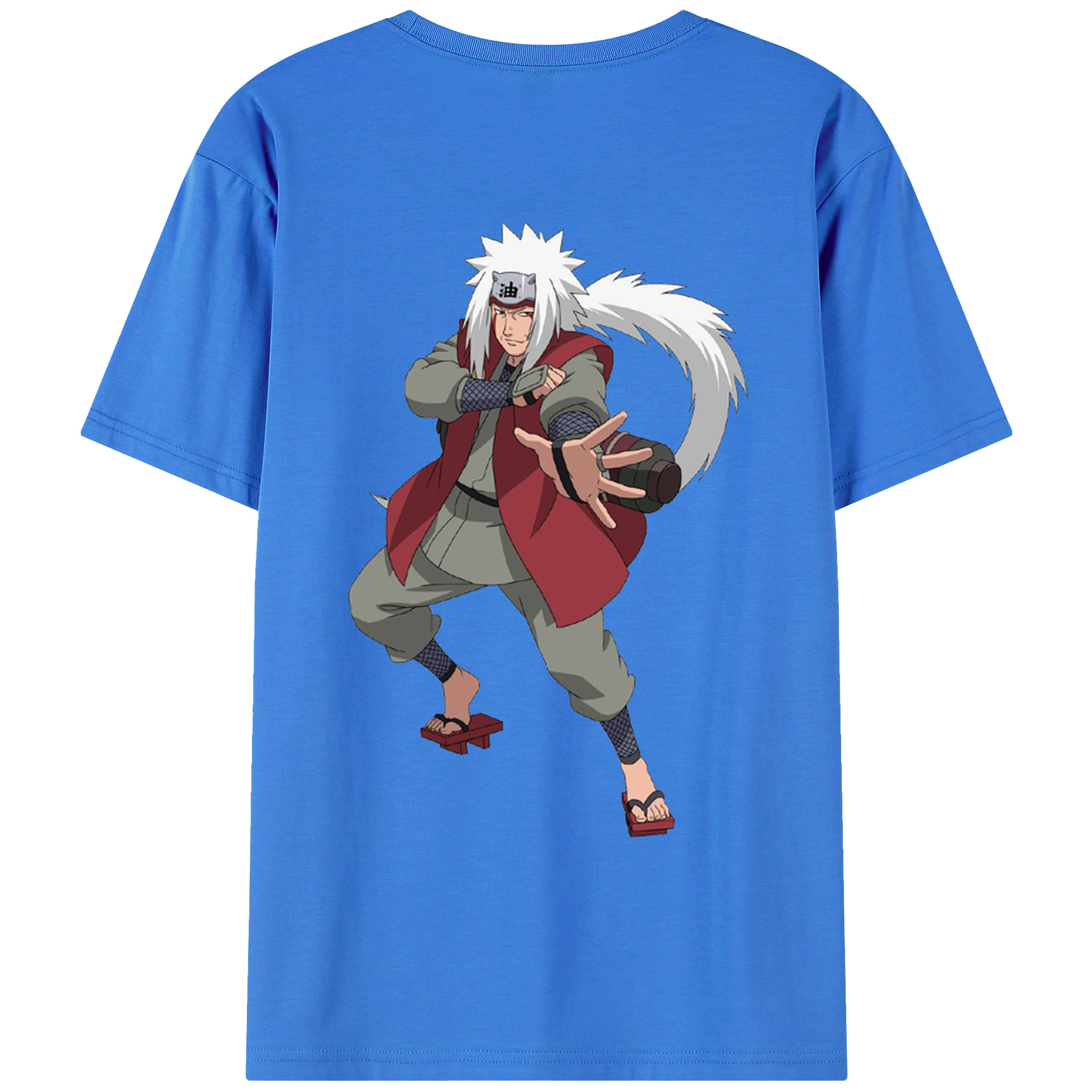 （画像用） NARUTO -ナルト- 自来也（じらいや） Jiraiya 綿100％ メンズ半袖Tシャツ（バックプリント） 通気性