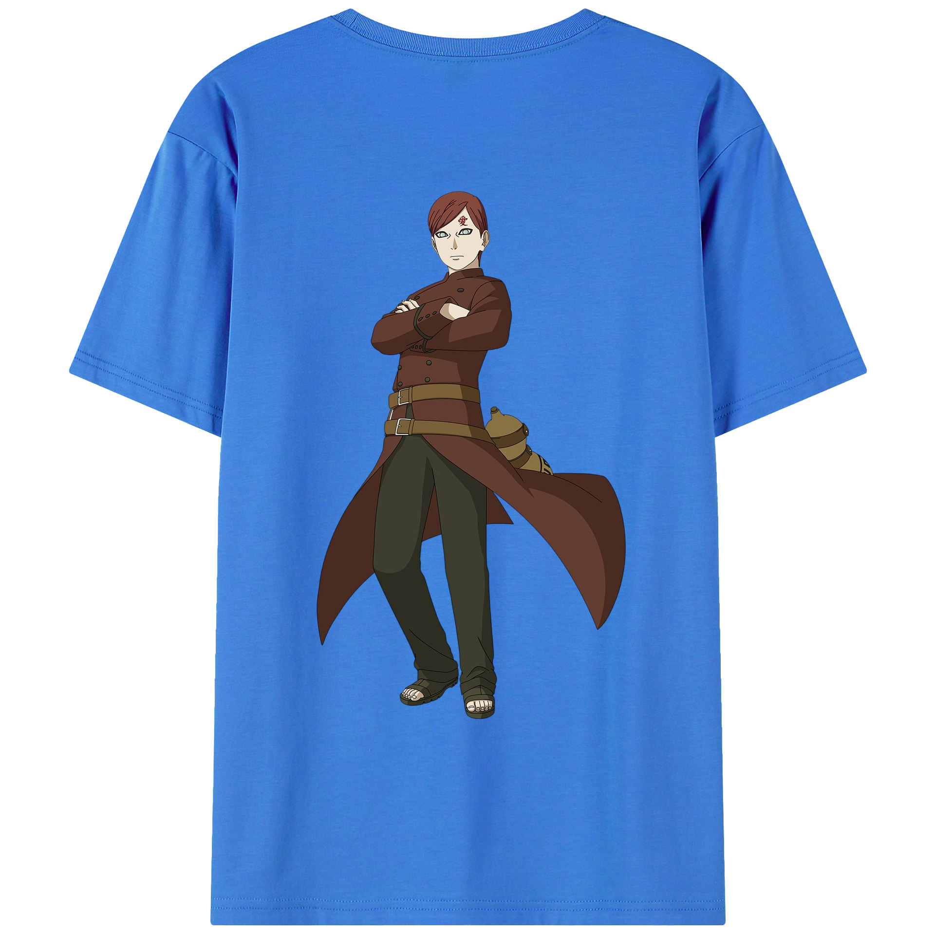 NARUTO -ナルト- ガアラ Gaara 綿100％ メンズ半袖Tシャツ（バックプリント） 通気性
