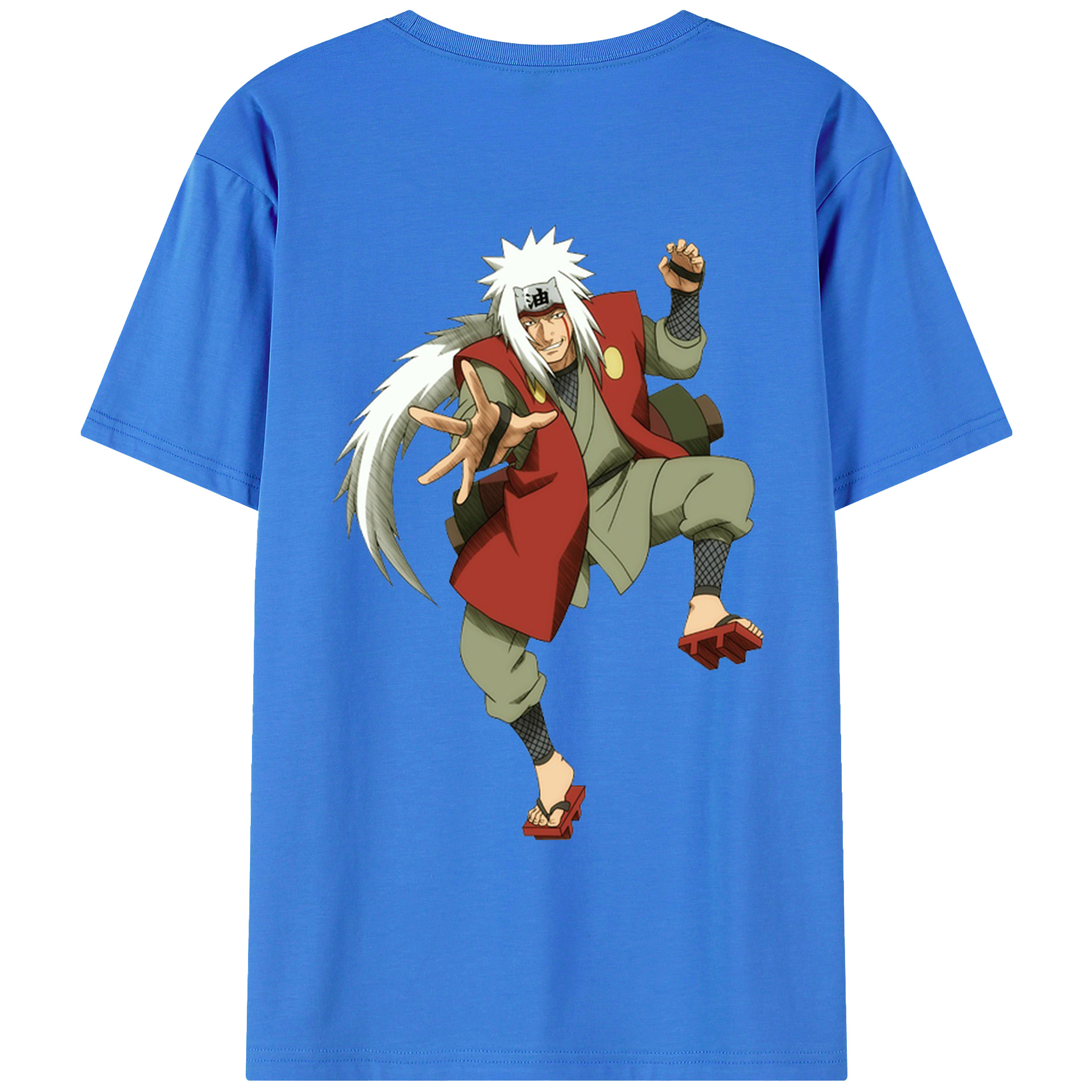 （画像用） NARUTO -ナルト- 自来也（じらいや） Jiraiya 綿100％ メンズ半袖Tシャツ（バックプリント） 通気性