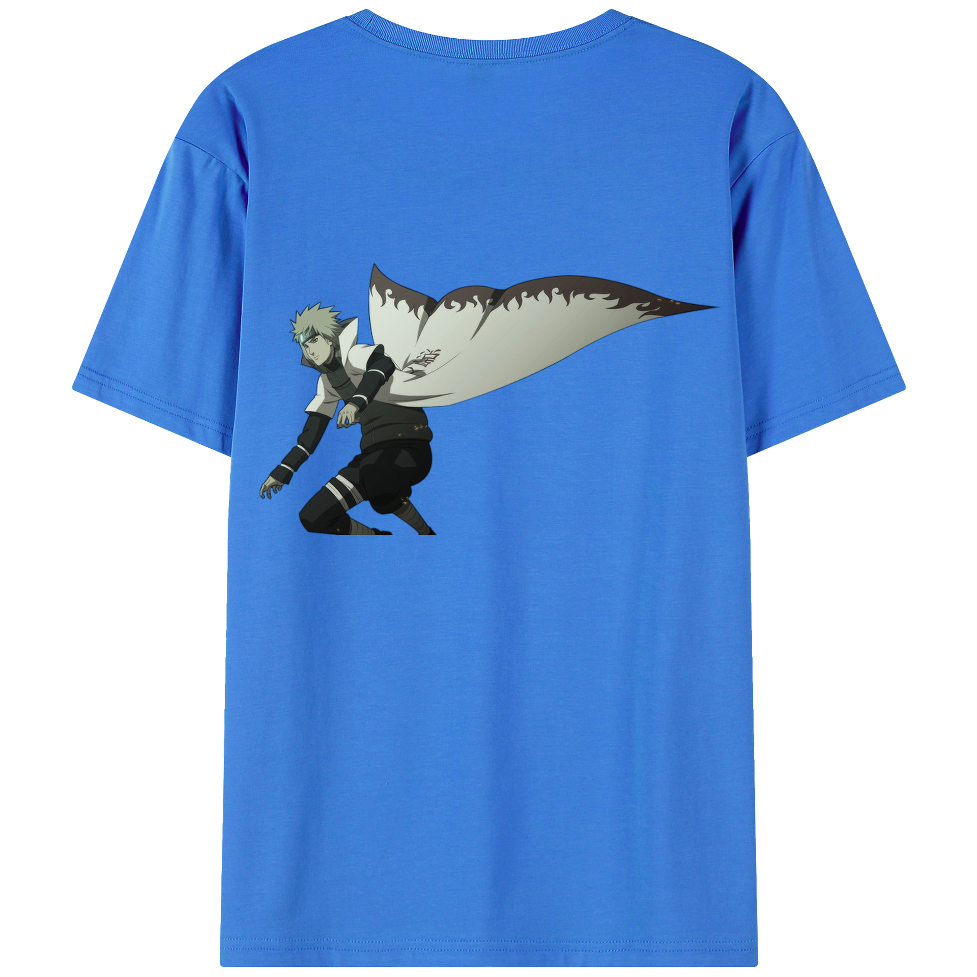 （画像用） NARUTO -ナルト- 波風 ミナト Namikaze Minato 綿100％ メンズ半袖Tシャツ（バックプリント） 通気性
