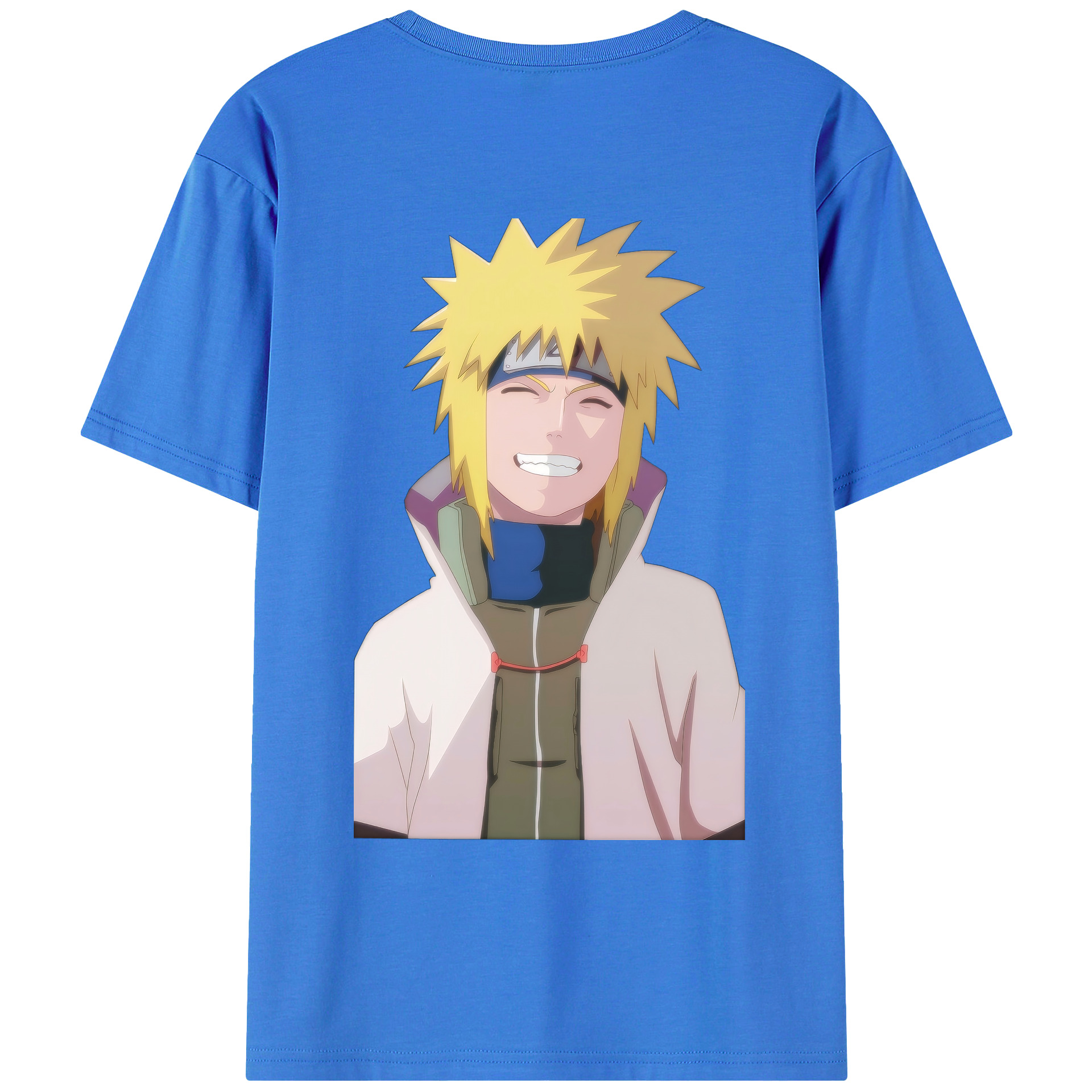 （画像用） NARUTO -ナルト- 波風 ミナト Namikaze Minato 綿100％ メンズ半袖Tシャツ（バックプリント） 通気性