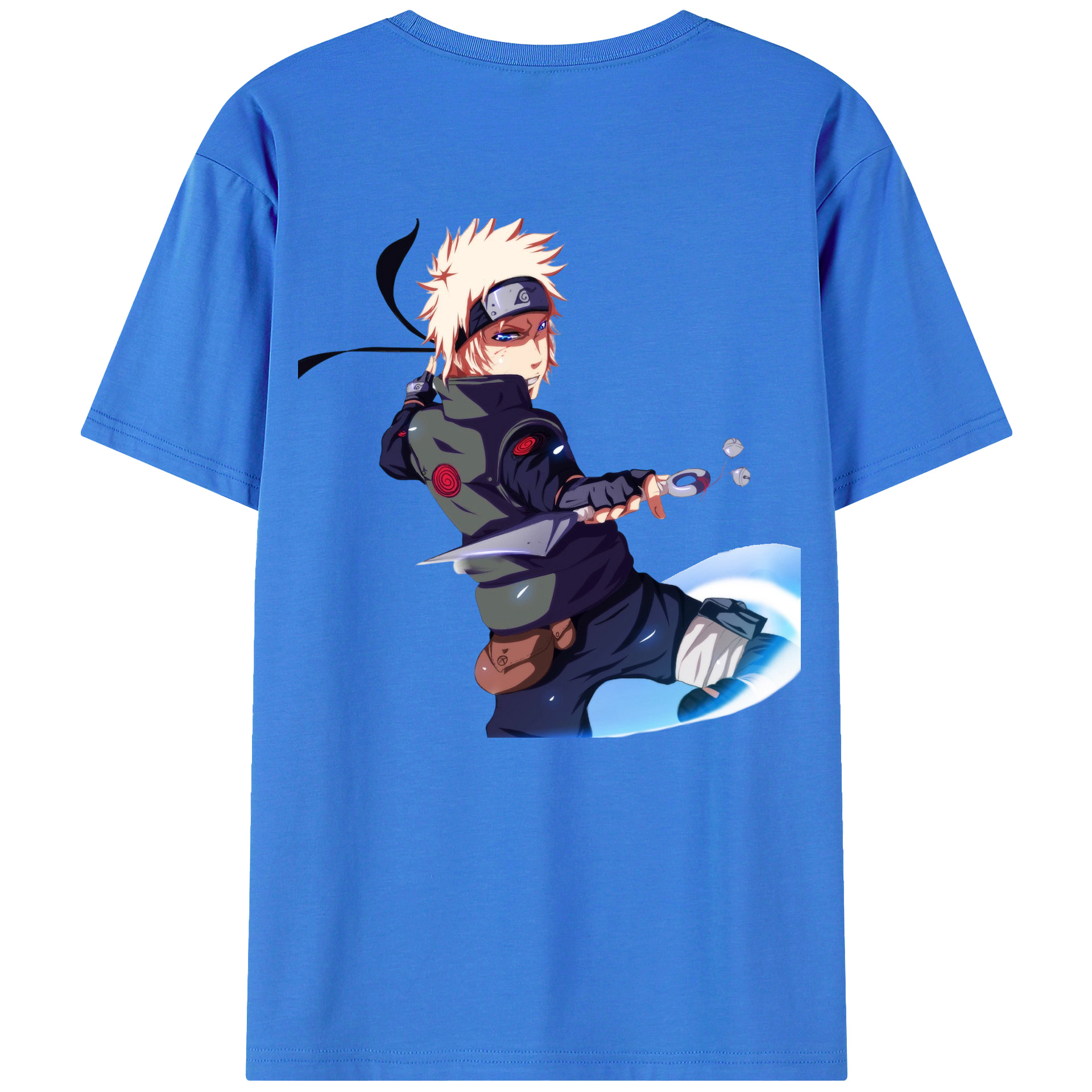 （画像用） NARUTO -ナルト- 波風 ミナト Namikaze Minato 綿100％ メンズ半袖Tシャツ（バックプリント） 通気性