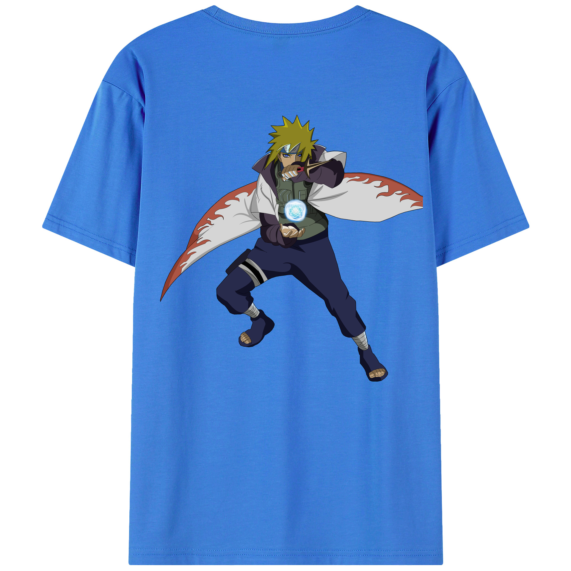 （画像用） NARUTO -ナルト- 波風 ミナト Namikaze Minato 綿100％ メンズ半袖Tシャツ（バックプリント） 通気性