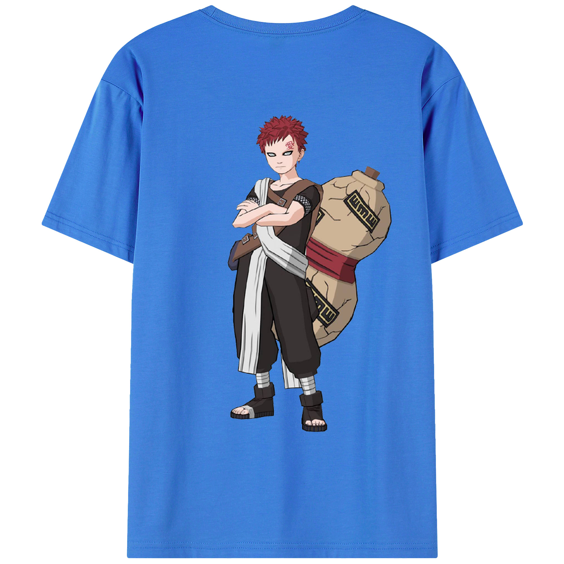 NARUTO -ナルト- ガアラ Gaara 綿100％ メンズ半袖Tシャツ（バックプリント） 通気性