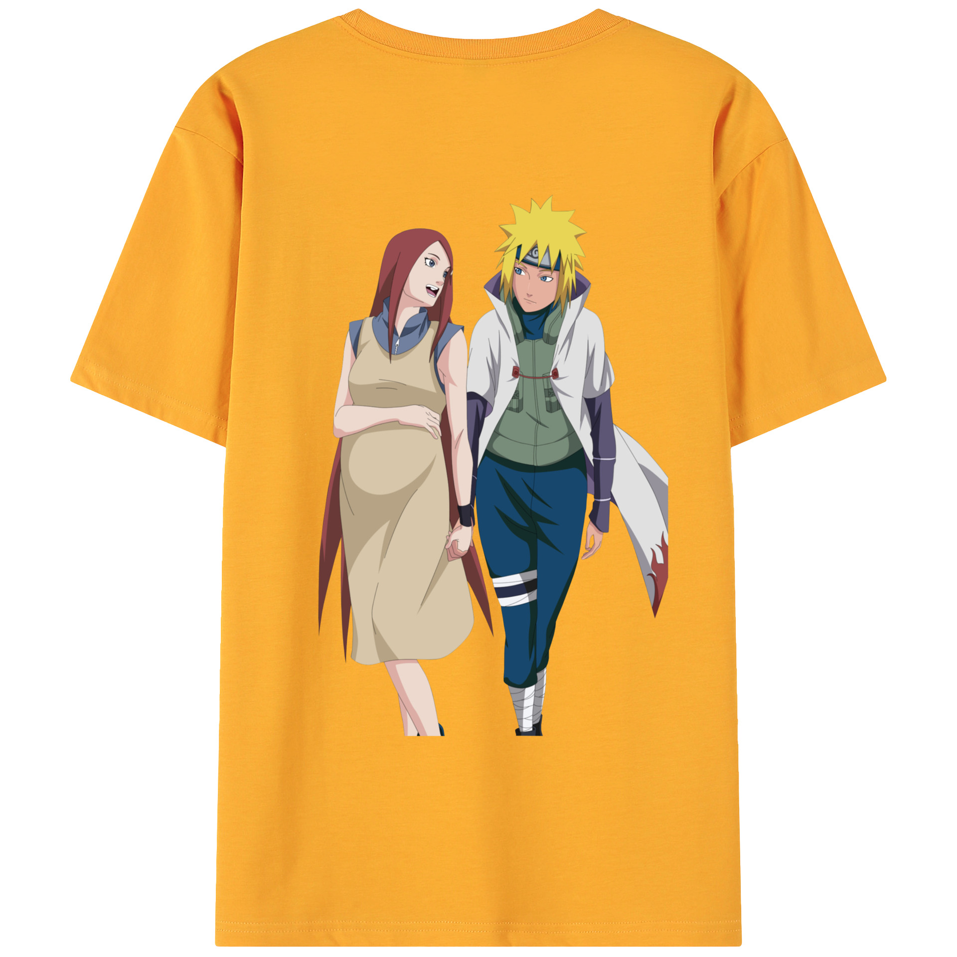 （画像用） NARUTO -ナルト- 波風 ミナト Namikaze Minato 綿100％ メンズ半袖Tシャツ（バックプリント） 通気性