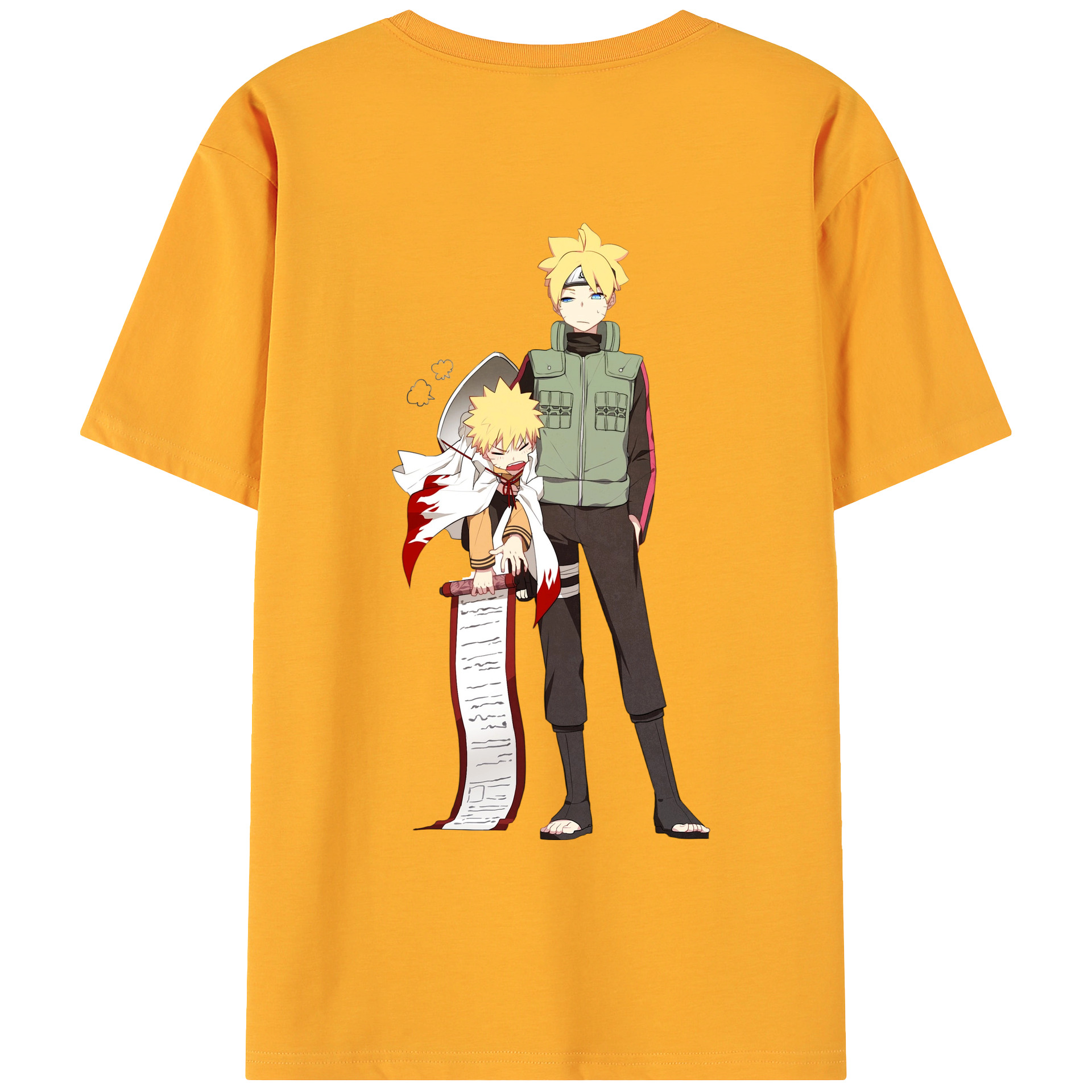 （画像用） NARUTO -ナルト- 波風 ミナト Namikaze Minato 綿100％ メンズ半袖Tシャツ（バックプリント） 通気性