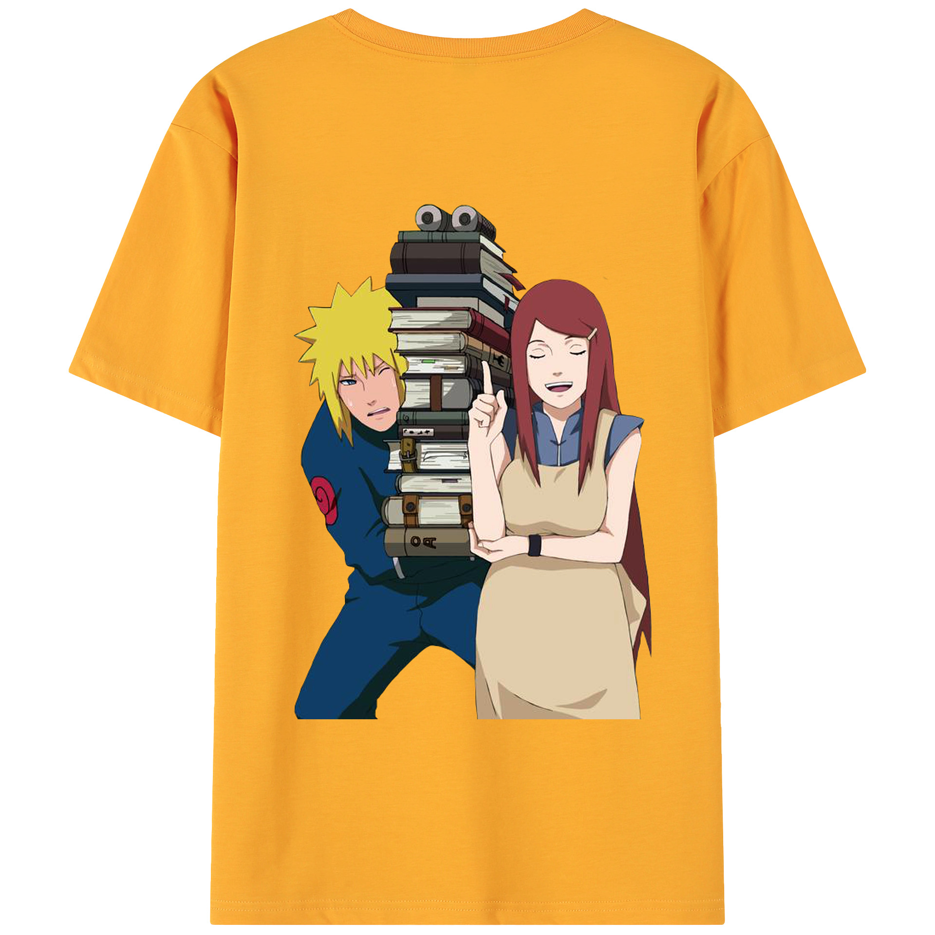 （画像用） NARUTO -ナルト- 波風 ミナト Namikaze Minato 綿100％ メンズ半袖Tシャツ（バックプリント） 通気性