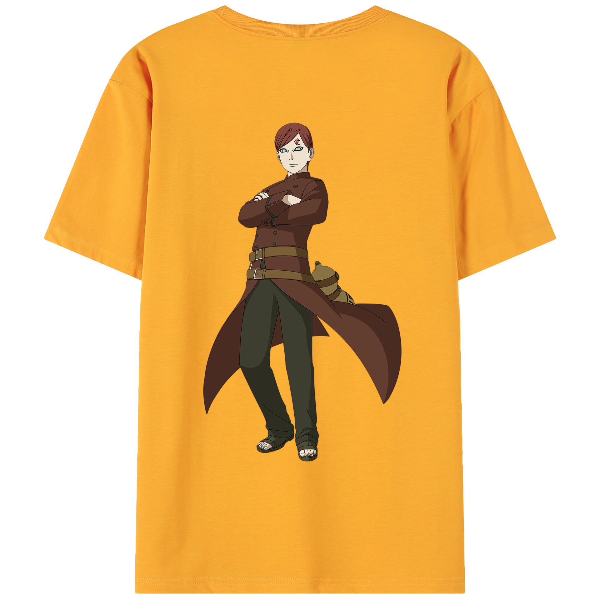 NARUTO -ナルト- ガアラ Gaara 綿100％ メンズ半袖Tシャツ（バックプリント） 通気性