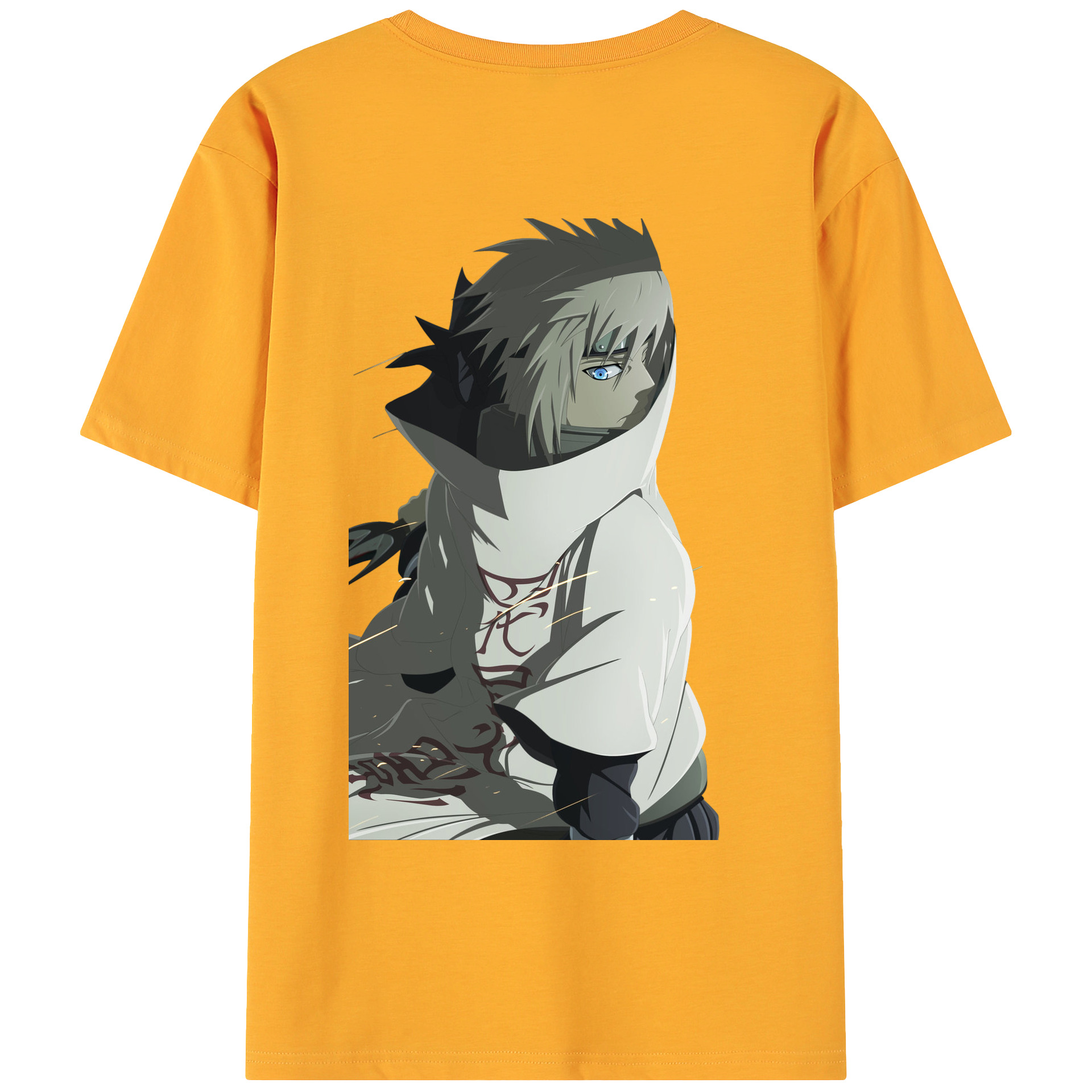 （画像用） NARUTO -ナルト- 波風 ミナト Namikaze Minato 綿100％ メンズ半袖Tシャツ（バックプリント） 通気性