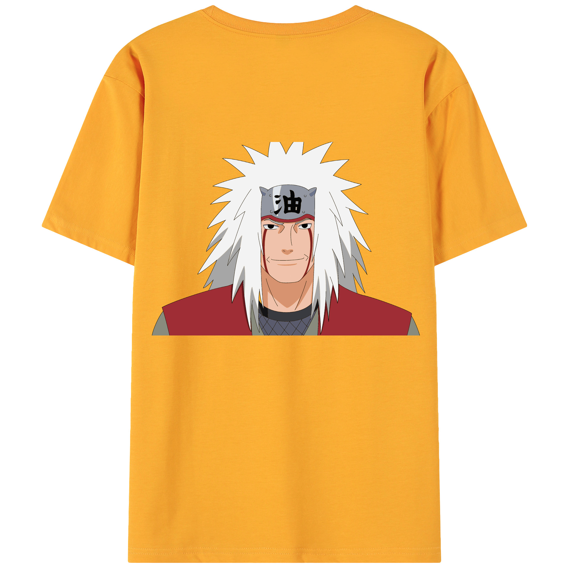 （画像用） NARUTO -ナルト- 自来也（じらいや） Jiraiya 綿100％ メンズ半袖Tシャツ（バックプリント） 通気性