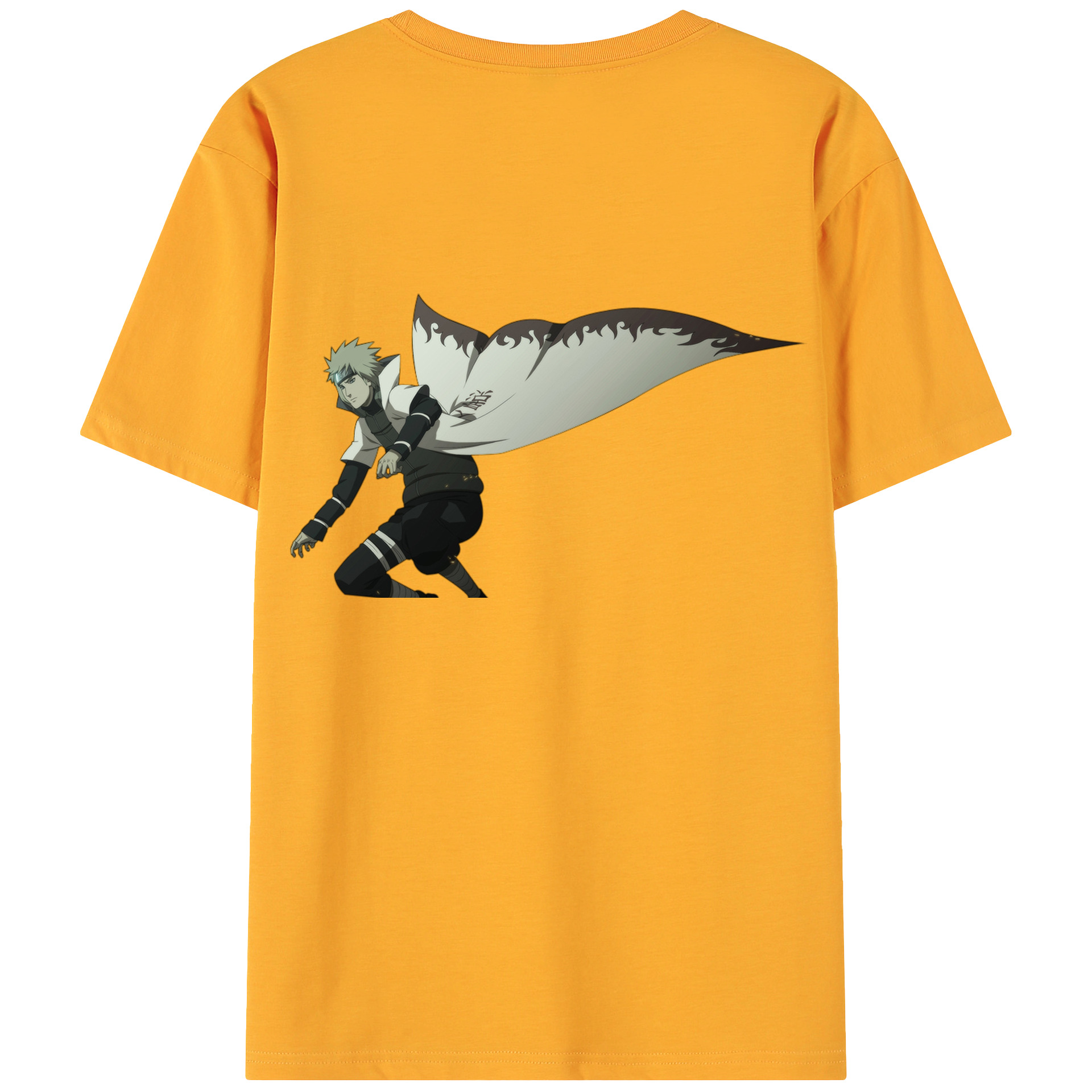 （画像用） NARUTO -ナルト- 波風 ミナト Namikaze Minato 綿100％ メンズ半袖Tシャツ（バックプリント） 通気性