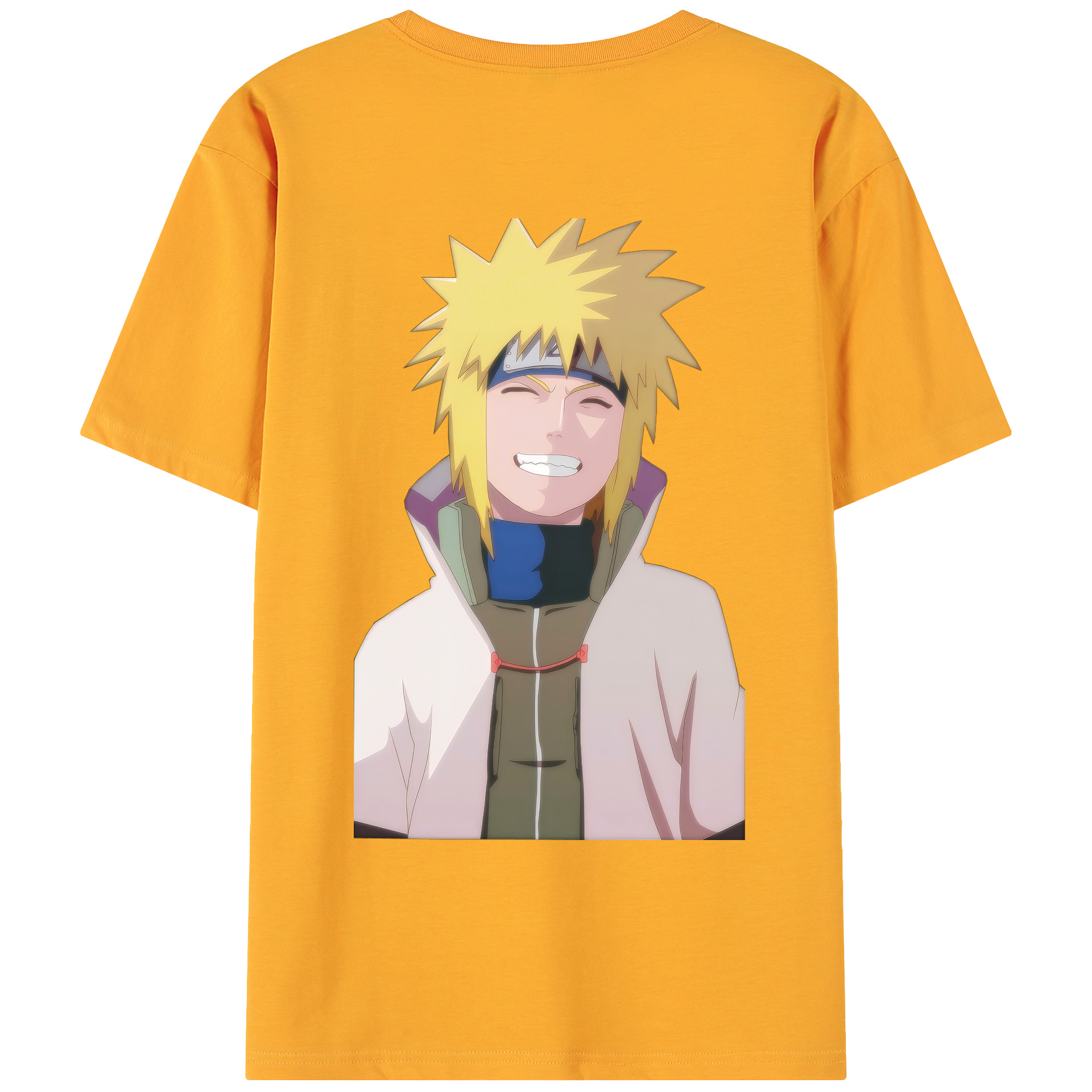 （画像用） NARUTO -ナルト- 波風 ミナト Namikaze Minato 綿100％ メンズ半袖Tシャツ（バックプリント） 通気性