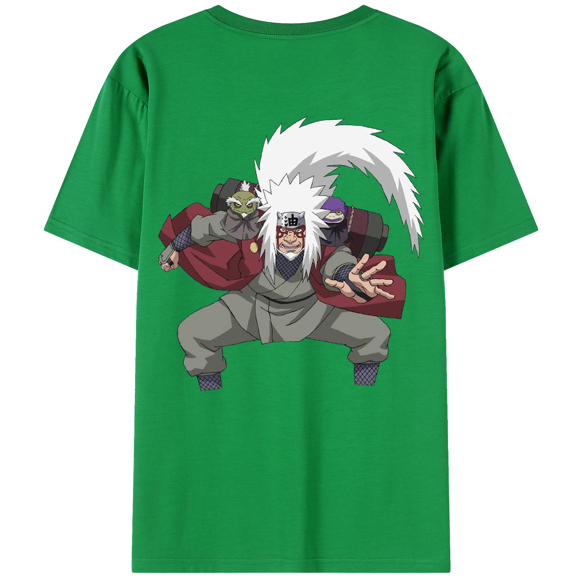 （画像用） NARUTO -ナルト- 自来也（じらいや） Jiraiya 綿100％ メンズ半袖Tシャツ（バックプリント） 通気性