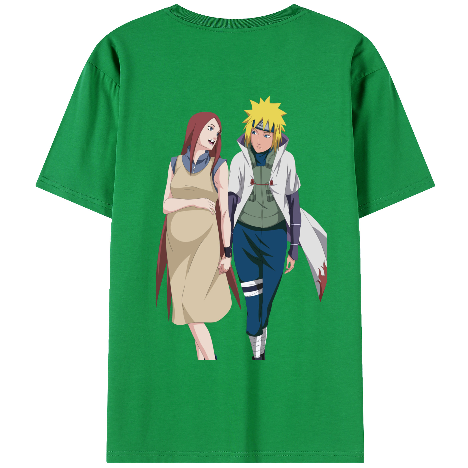（画像用） NARUTO -ナルト- 波風 ミナト Namikaze Minato 綿100％ メンズ半袖Tシャツ（バックプリント） 通気性