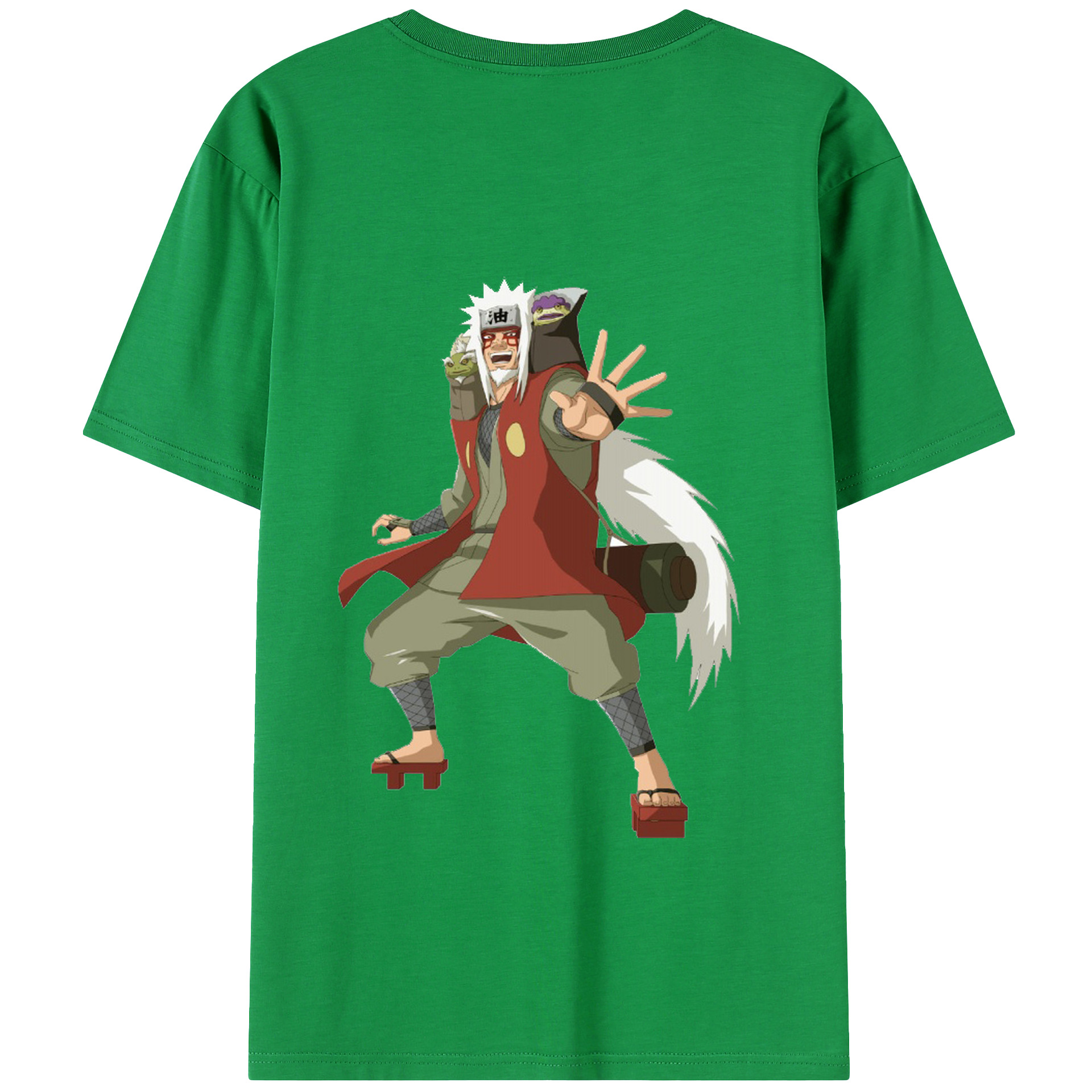 （画像用） NARUTO -ナルト- 自来也（じらいや） Jiraiya 綿100％ メンズ半袖Tシャツ（バックプリント） 通気性