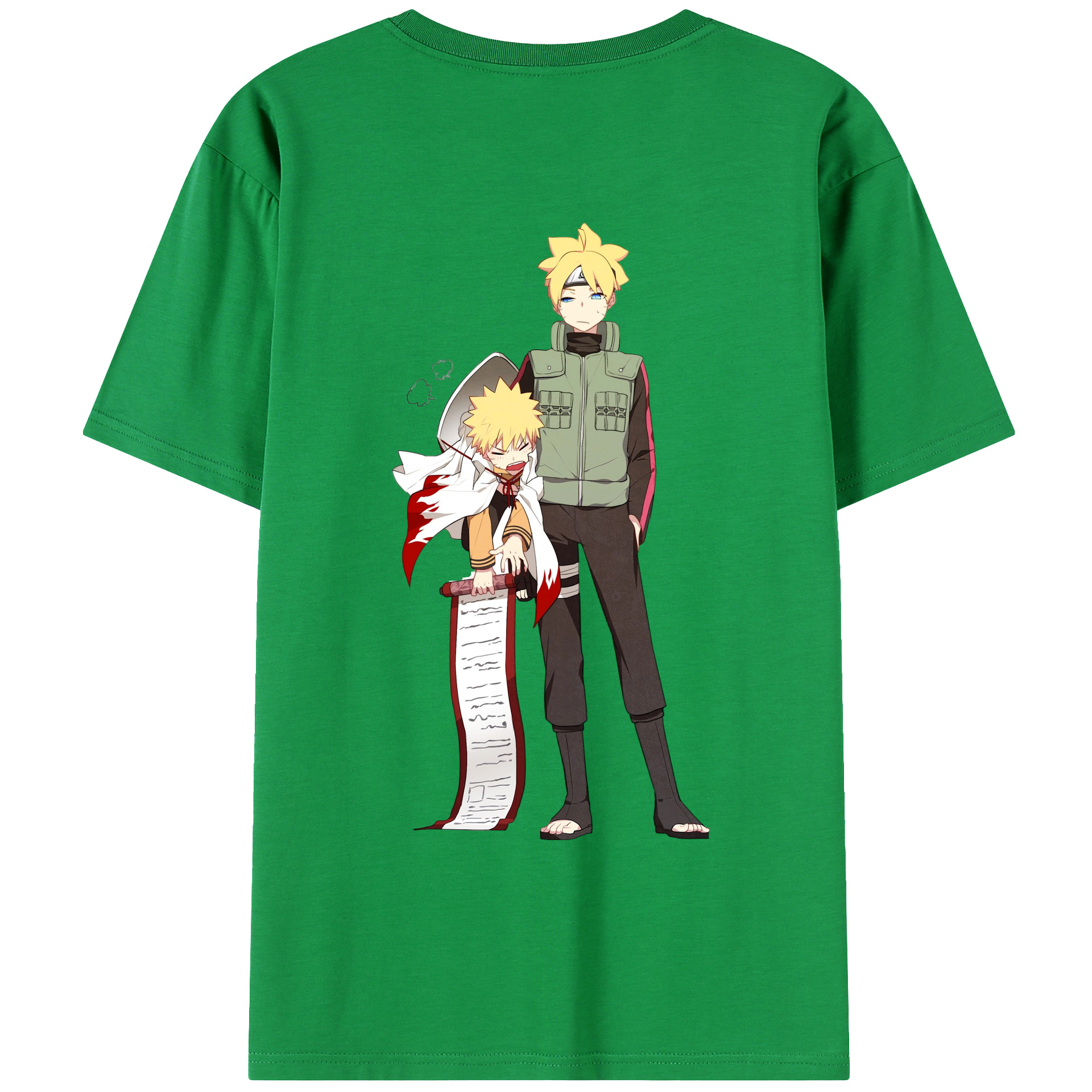 （画像用） NARUTO -ナルト- 波風 ミナト Namikaze Minato 綿100％ メンズ半袖Tシャツ（バックプリント） 通気性