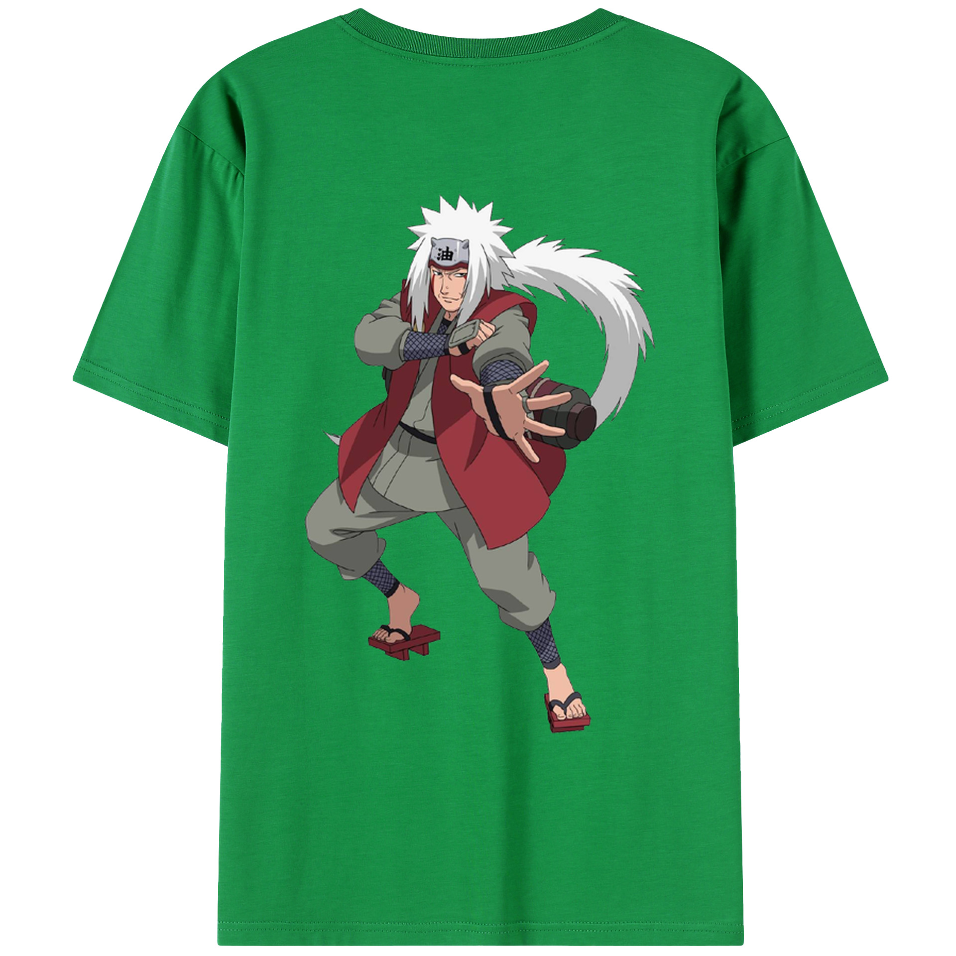 （画像用） NARUTO -ナルト- 自来也（じらいや） Jiraiya 綿100％ メンズ半袖Tシャツ（バックプリント） 通気性