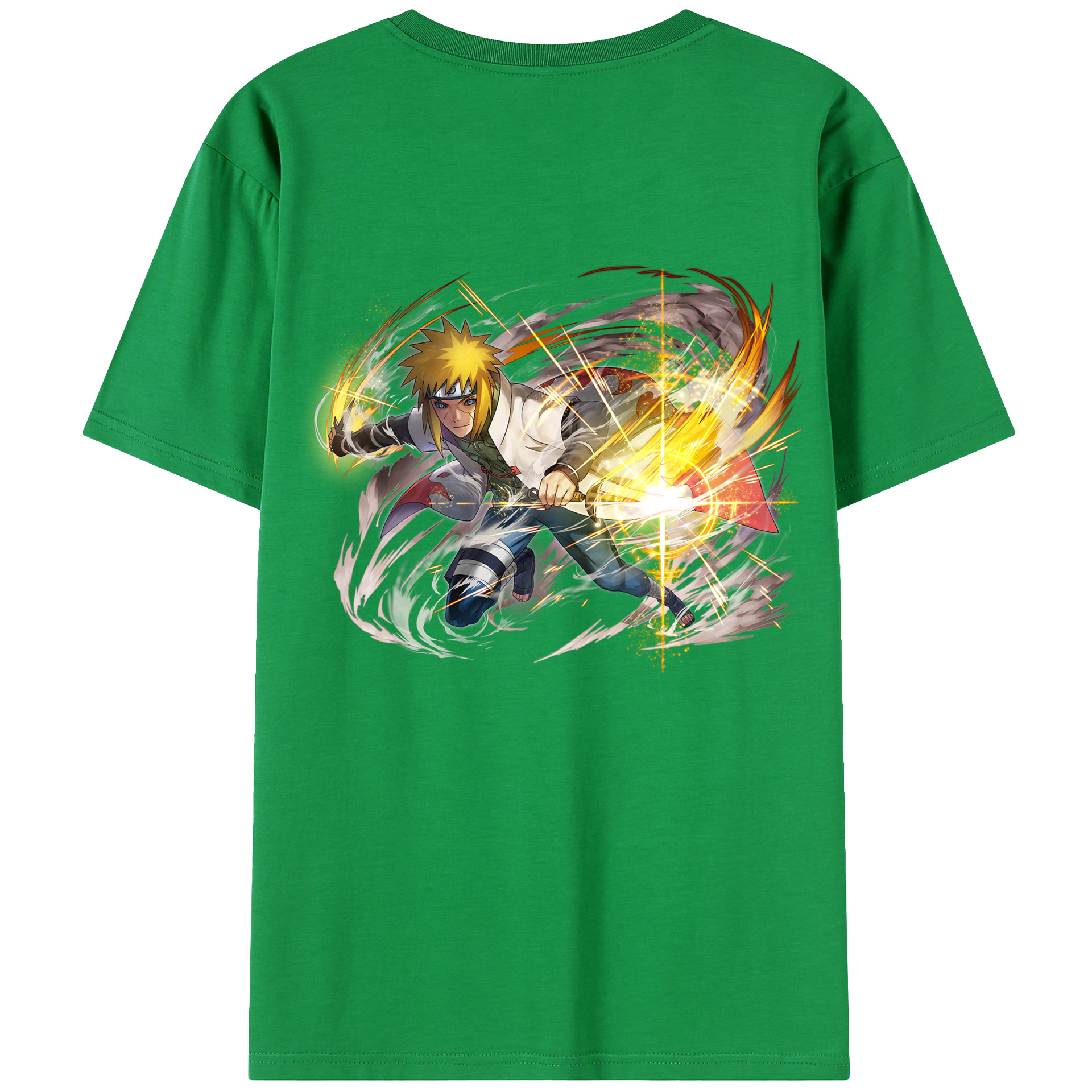 （画像用） NARUTO -ナルト- 波風 ミナト Namikaze Minato 綿100％ メンズ半袖Tシャツ（バックプリント） 通気性