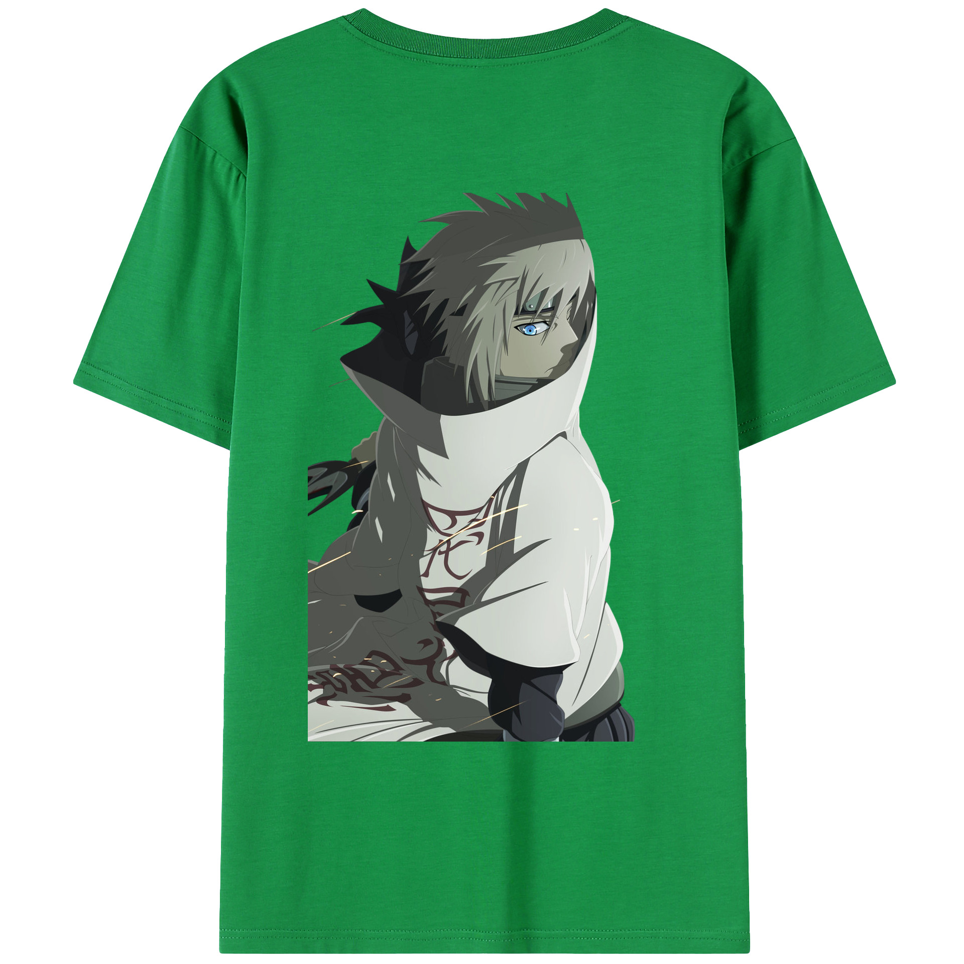 （画像用） NARUTO -ナルト- 波風 ミナト Namikaze Minato 綿100％ メンズ半袖Tシャツ（バックプリント） 通気性