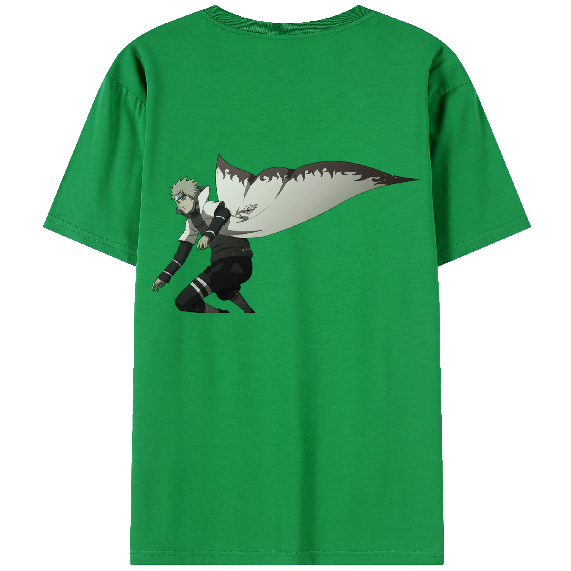 （画像用） NARUTO -ナルト- 波風 ミナト Namikaze Minato 綿100％ メンズ半袖Tシャツ（バックプリント） 通気性