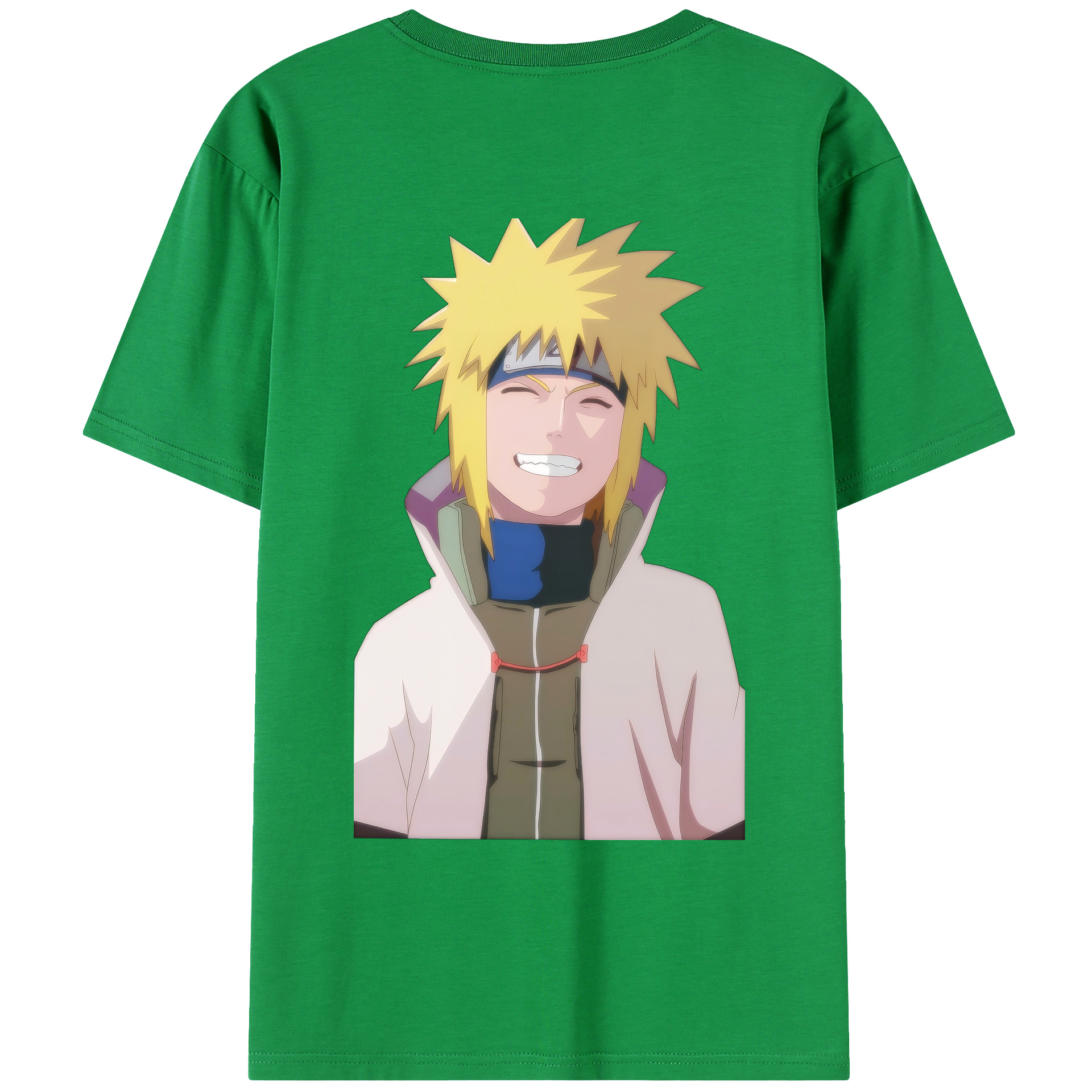 （画像用） NARUTO -ナルト- 波風 ミナト Namikaze Minato 綿100％ メンズ半袖Tシャツ（バックプリント） 通気性