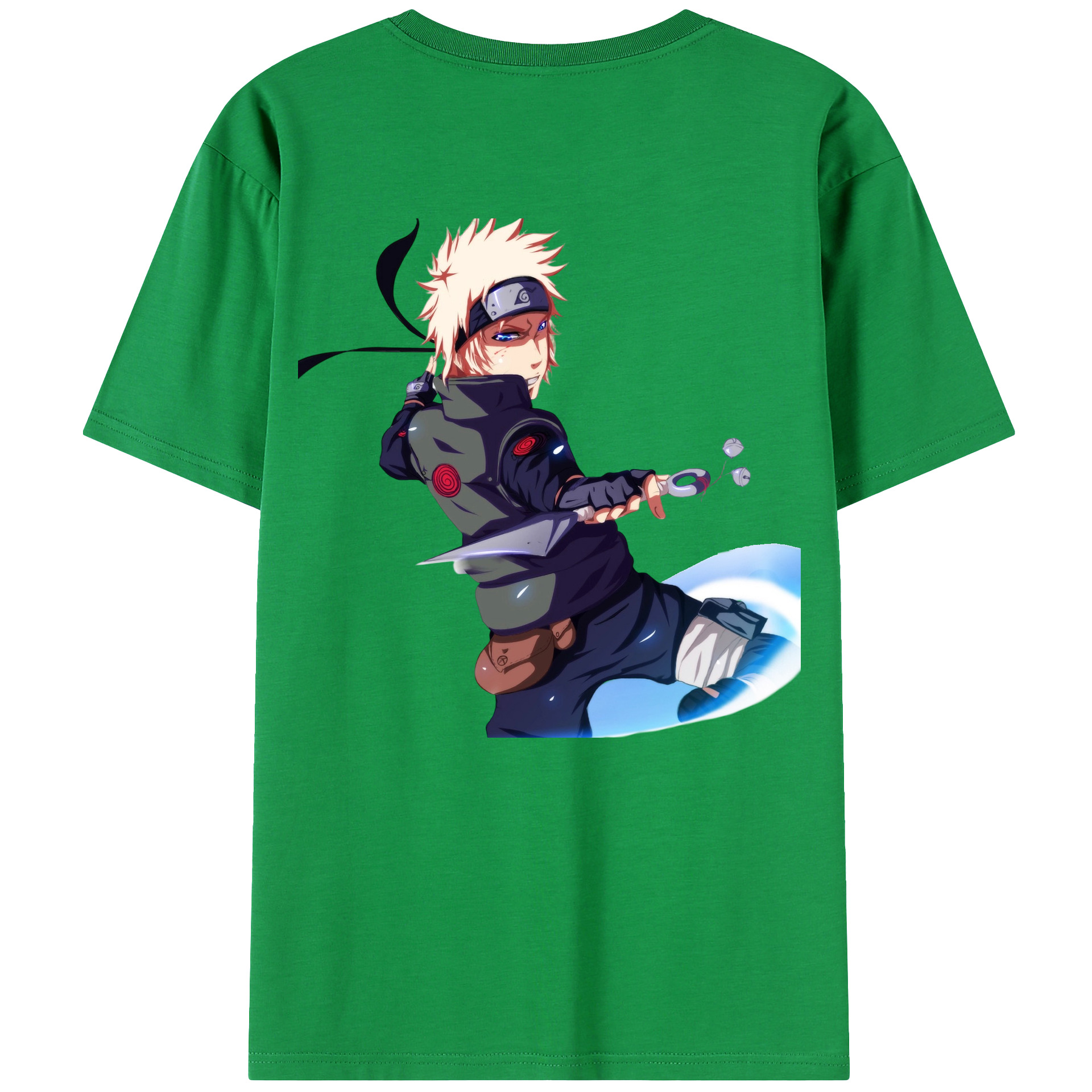 （画像用） NARUTO -ナルト- 波風 ミナト Namikaze Minato 綿100％ メンズ半袖Tシャツ（バックプリント） 通気性