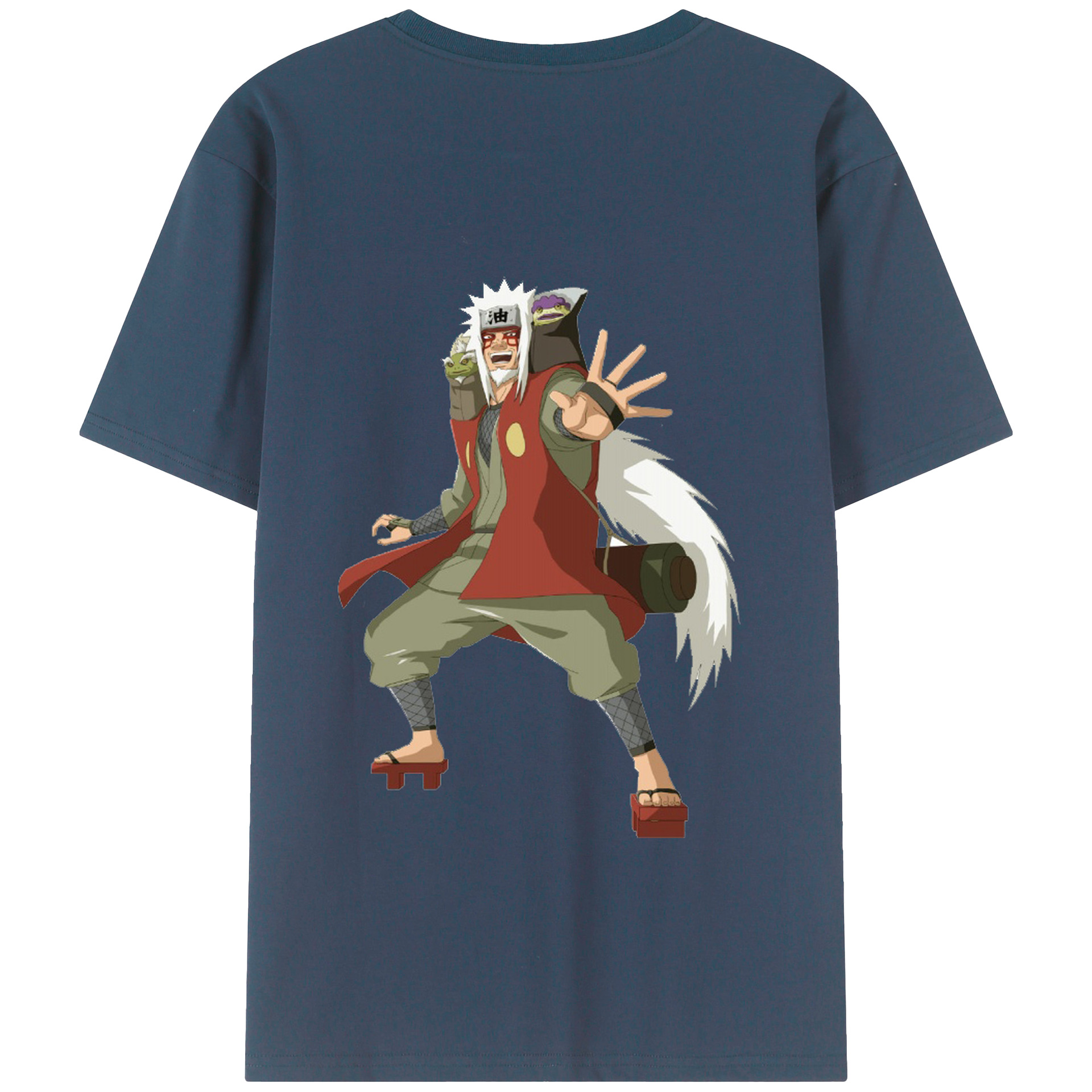 （画像用） NARUTO -ナルト- 自来也（じらいや） Jiraiya 綿100％ メンズ半袖Tシャツ（バックプリント） 通気性