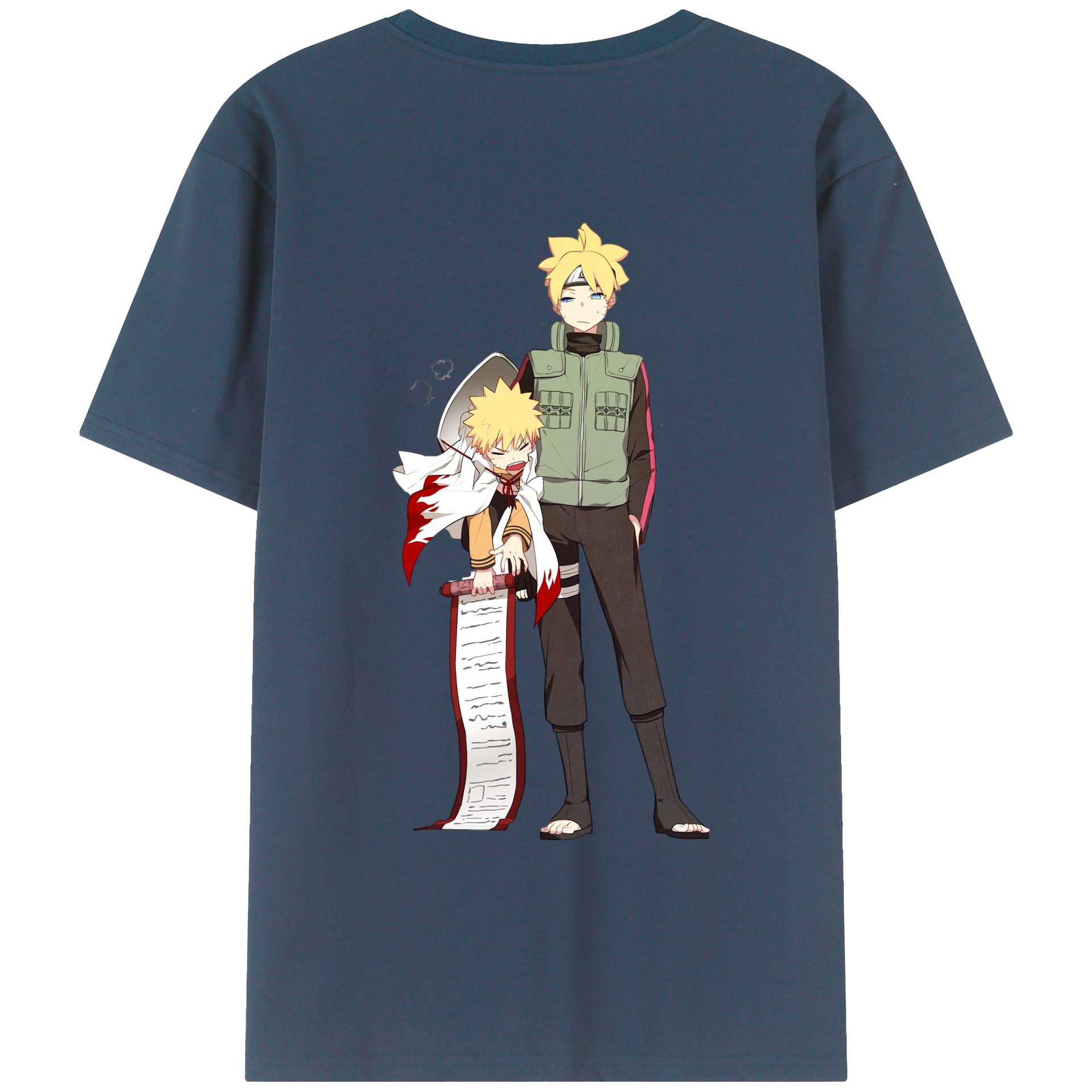 （画像用） NARUTO -ナルト- 波風 ミナト Namikaze Minato 綿100％ メンズ半袖Tシャツ（バックプリント） 通気性