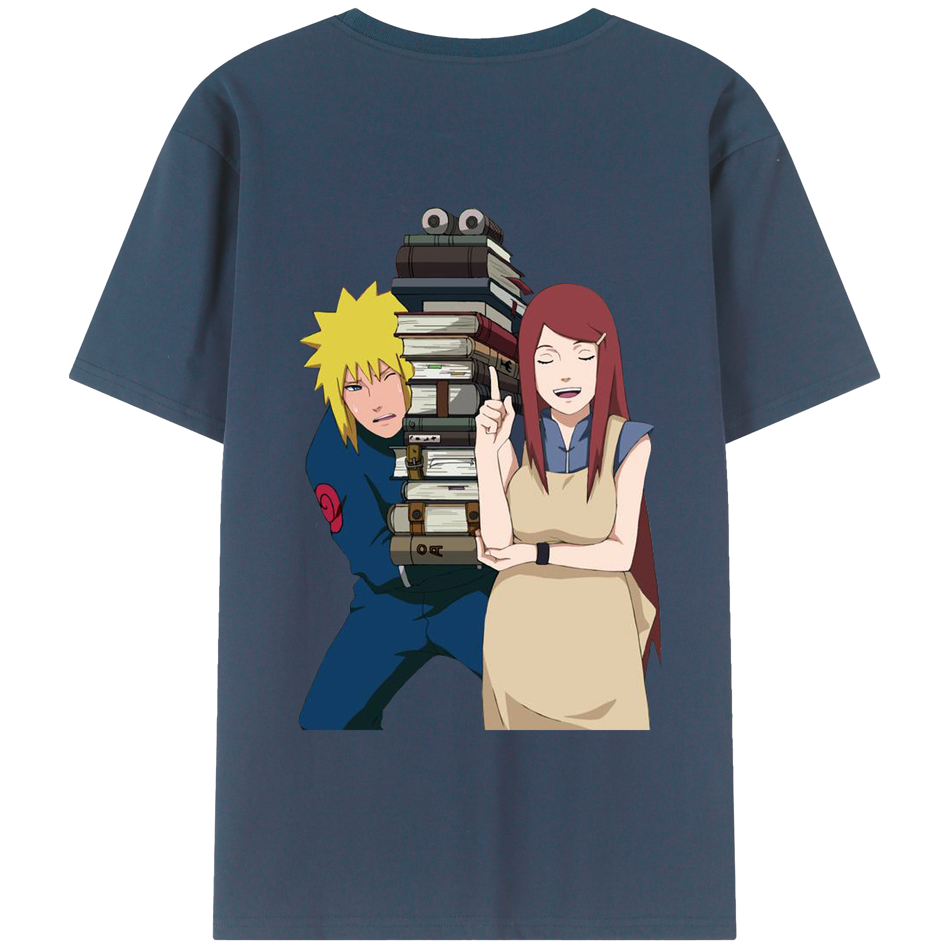 （画像用） NARUTO -ナルト- 波風 ミナト Namikaze Minato 綿100％ メンズ半袖Tシャツ（バックプリント） 通気性