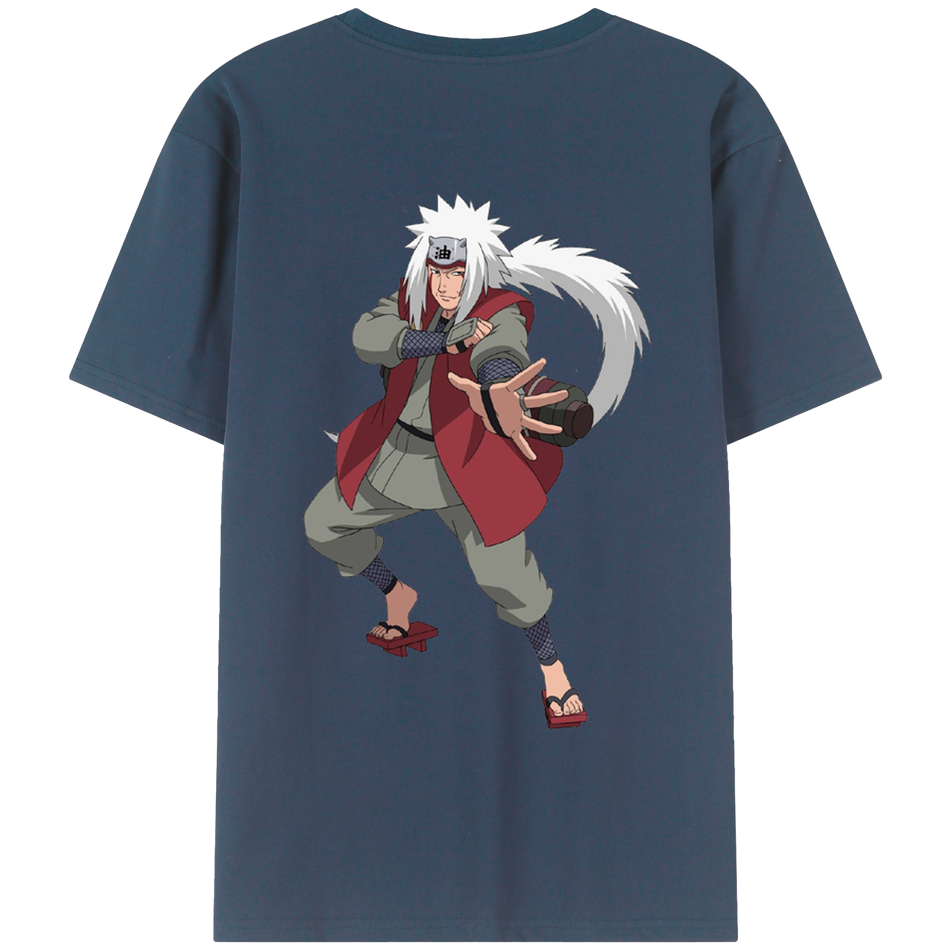 （画像用） NARUTO -ナルト- 自来也（じらいや） Jiraiya 綿100％ メンズ半袖Tシャツ（バックプリント） 通気性