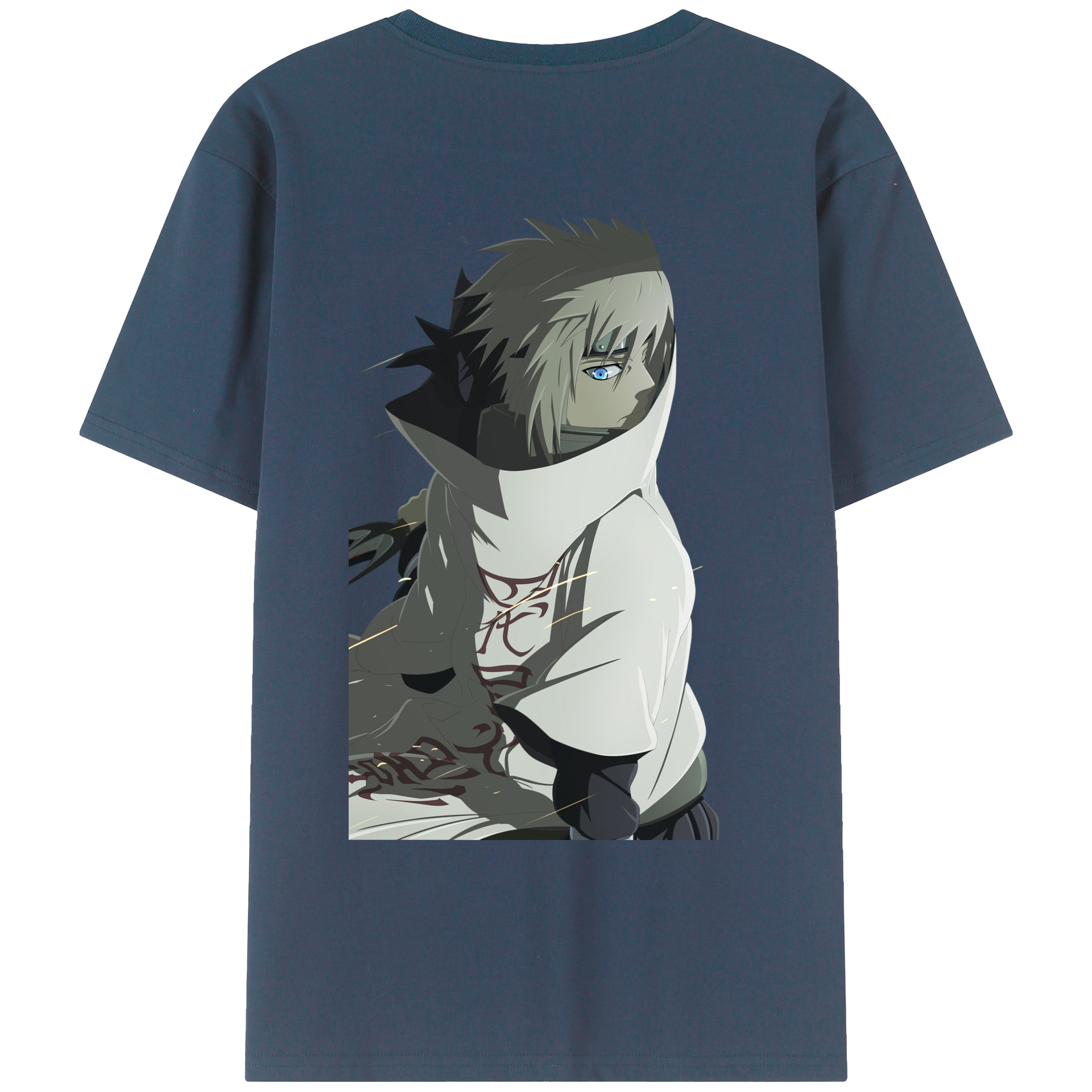 （画像用） NARUTO -ナルト- 波風 ミナト Namikaze Minato 綿100％ メンズ半袖Tシャツ（バックプリント） 通気性
