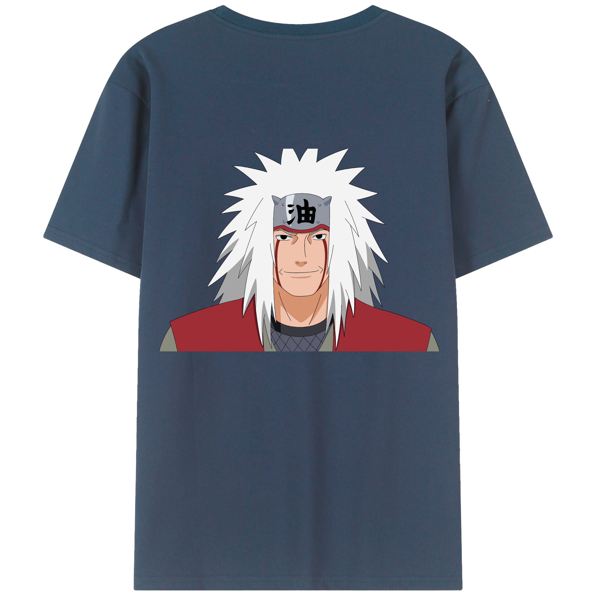 （画像用） NARUTO -ナルト- 自来也（じらいや） Jiraiya 綿100％ メンズ半袖Tシャツ（バックプリント） 通気性