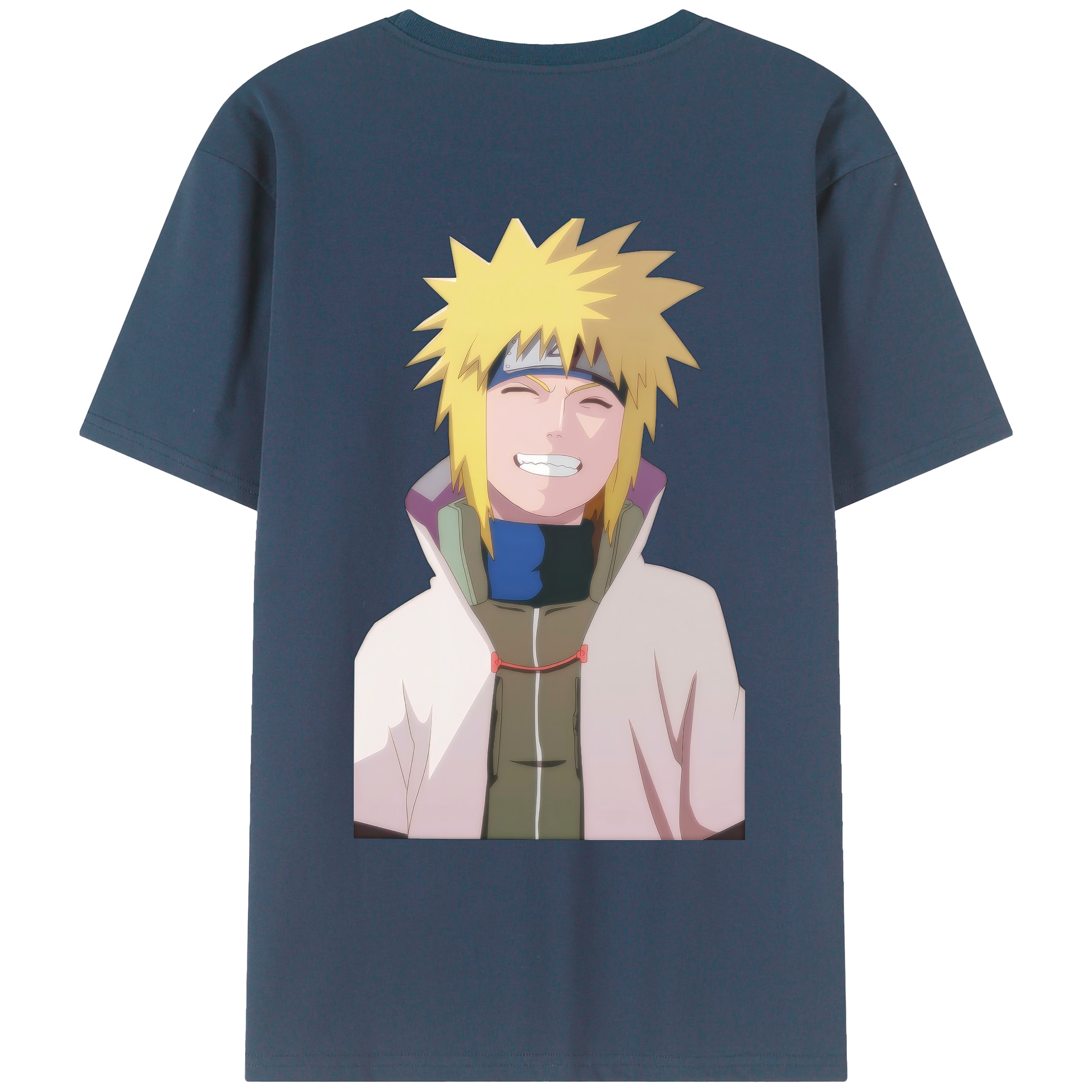 （画像用） NARUTO -ナルト- 波風 ミナト Namikaze Minato 綿100％ メンズ半袖Tシャツ（バックプリント） 通気性
