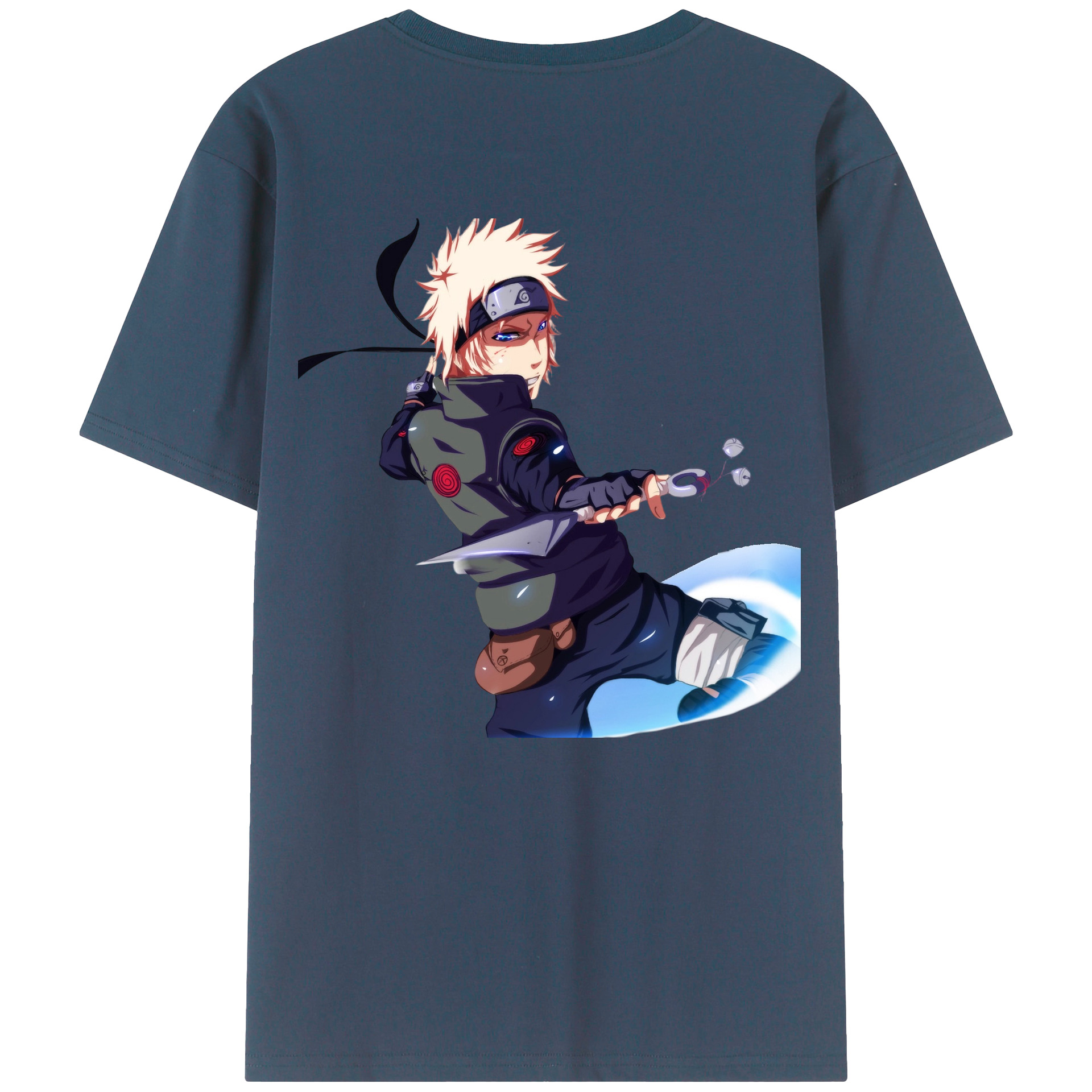 （画像用） NARUTO -ナルト- 波風 ミナト Namikaze Minato 綿100％ メンズ半袖Tシャツ（バックプリント） 通気性
