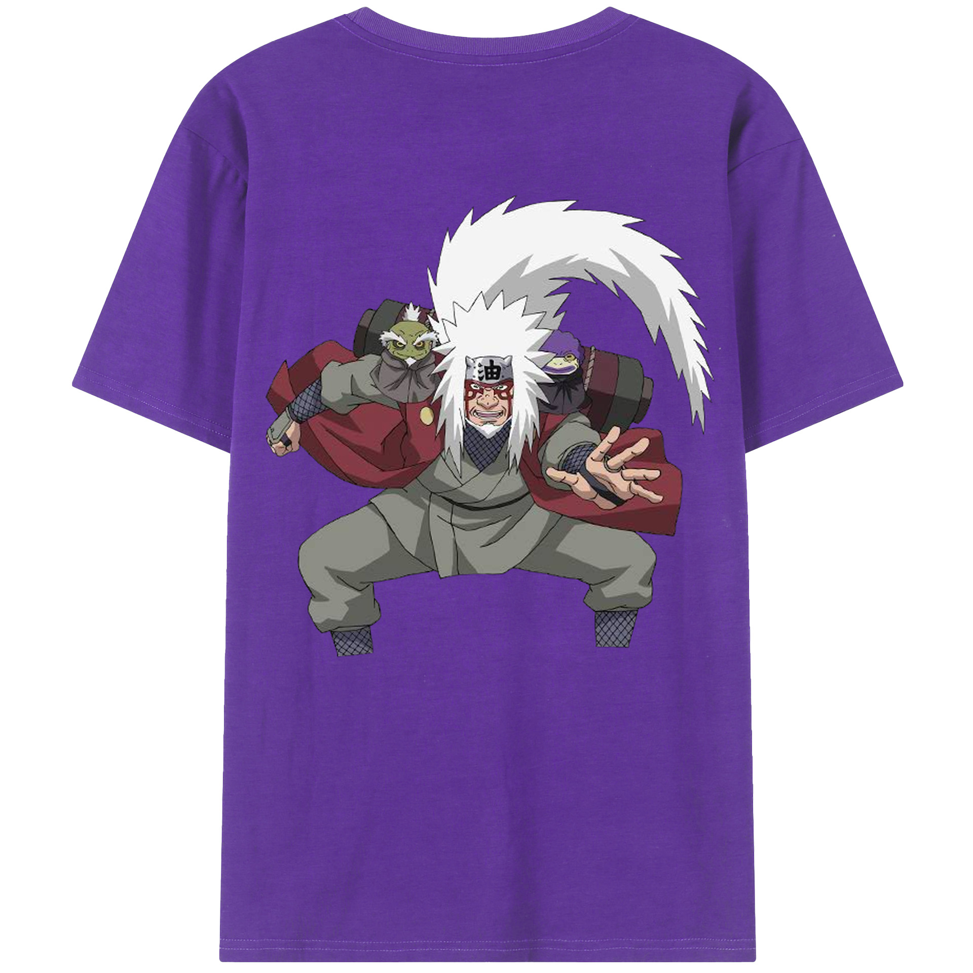 （画像用） NARUTO -ナルト- 自来也（じらいや） Jiraiya 綿100％ メンズ半袖Tシャツ（バックプリント） 通気性